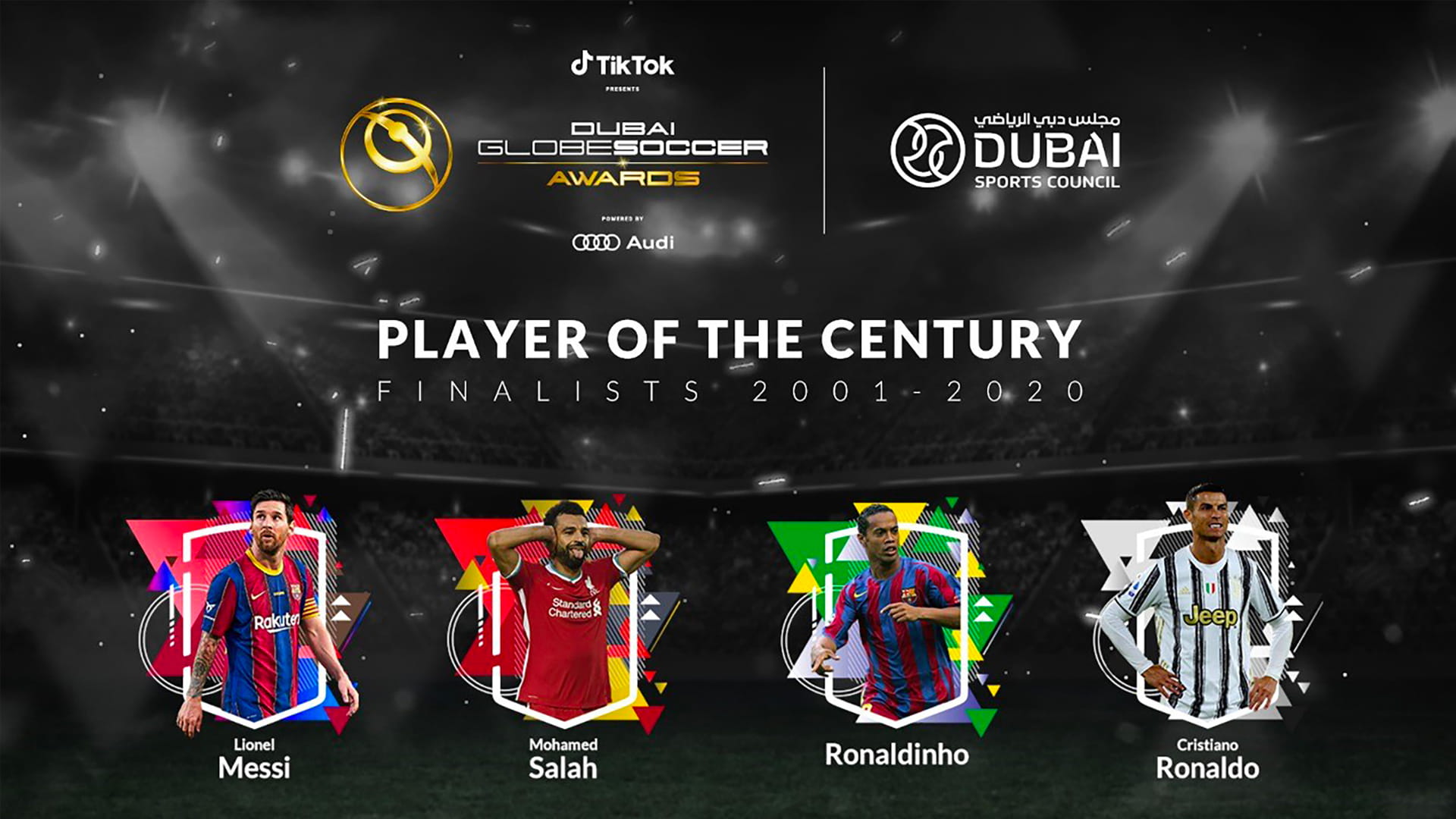 Image for the title: Ronaldo, Messi, Salah nominated for Globe Soccer Awards Player 