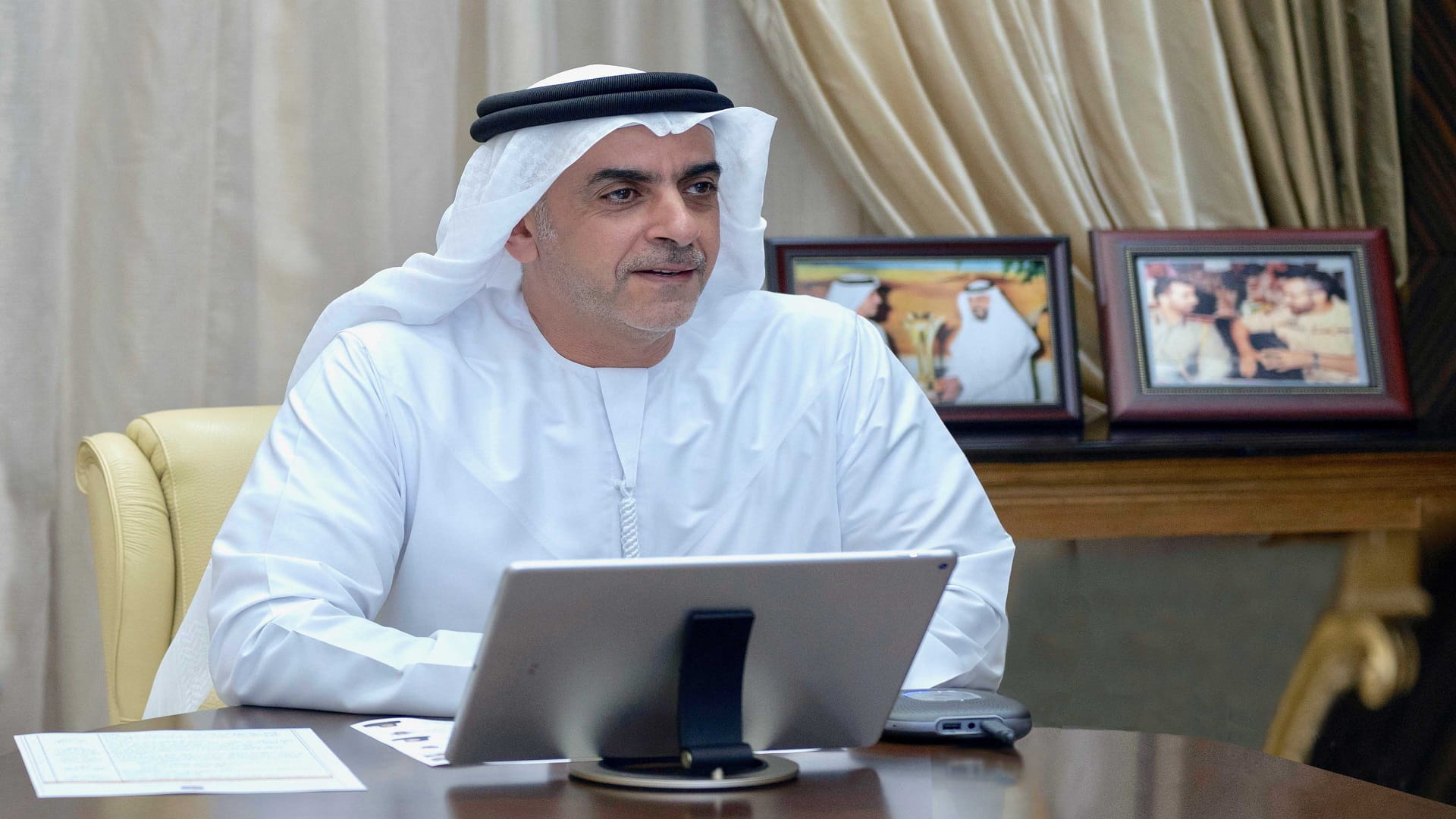 Image for the title: Saif bin Zayed chairs Council for Digital Wellbeing meeting 