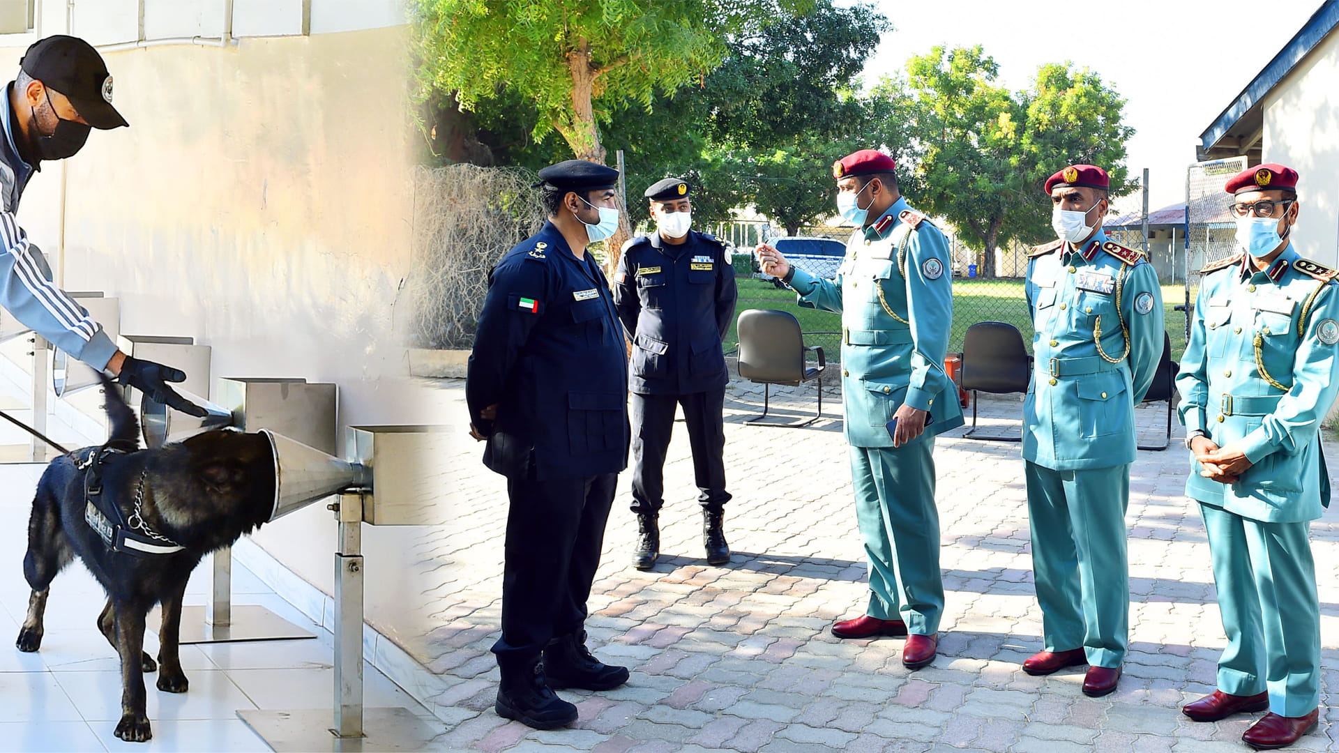 Image for the title: Bin Amer inspects 'K9' Security Inspection Department at SP 