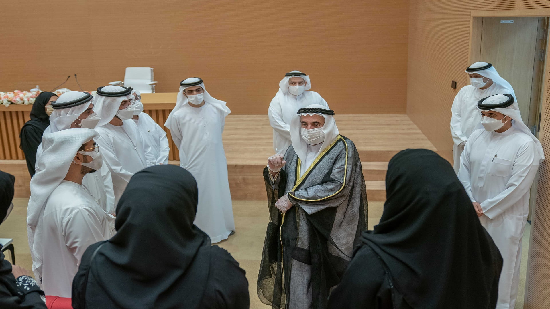 Image for the title: Sultan Al Qasimi meets members of EWU, EPA 