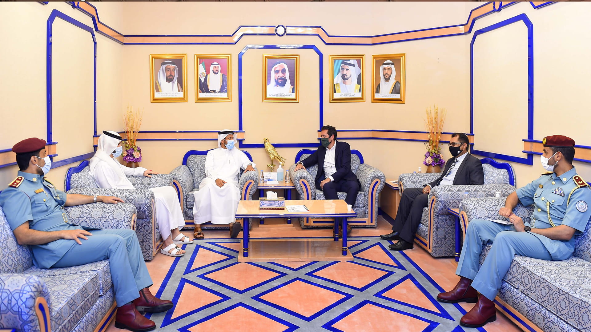 Image for the title: Major General Al Shamsi receives a delegation from Bee'ah Company 