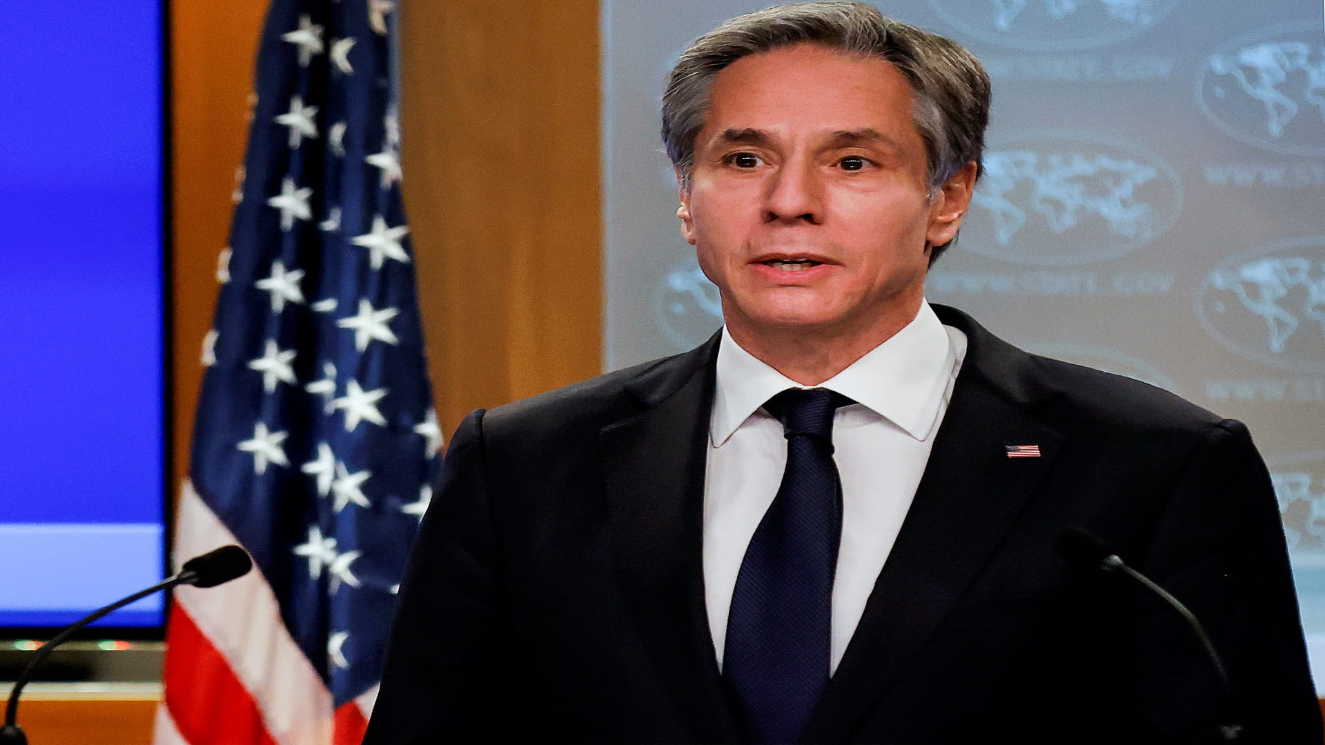 Image for the title: Blinken weighs possible sanctions N.Korea as Russia, Iran loom  