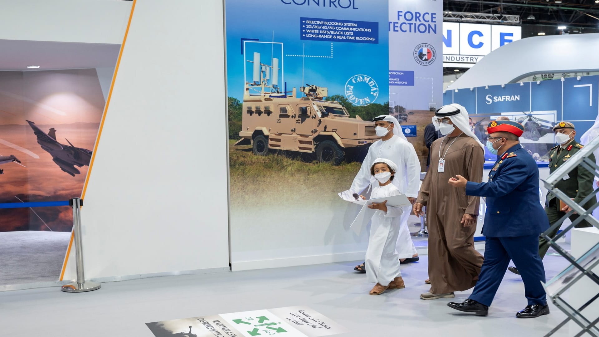 Image for the title: Mohamed bin Zayed continues tours of IDEX 2021 