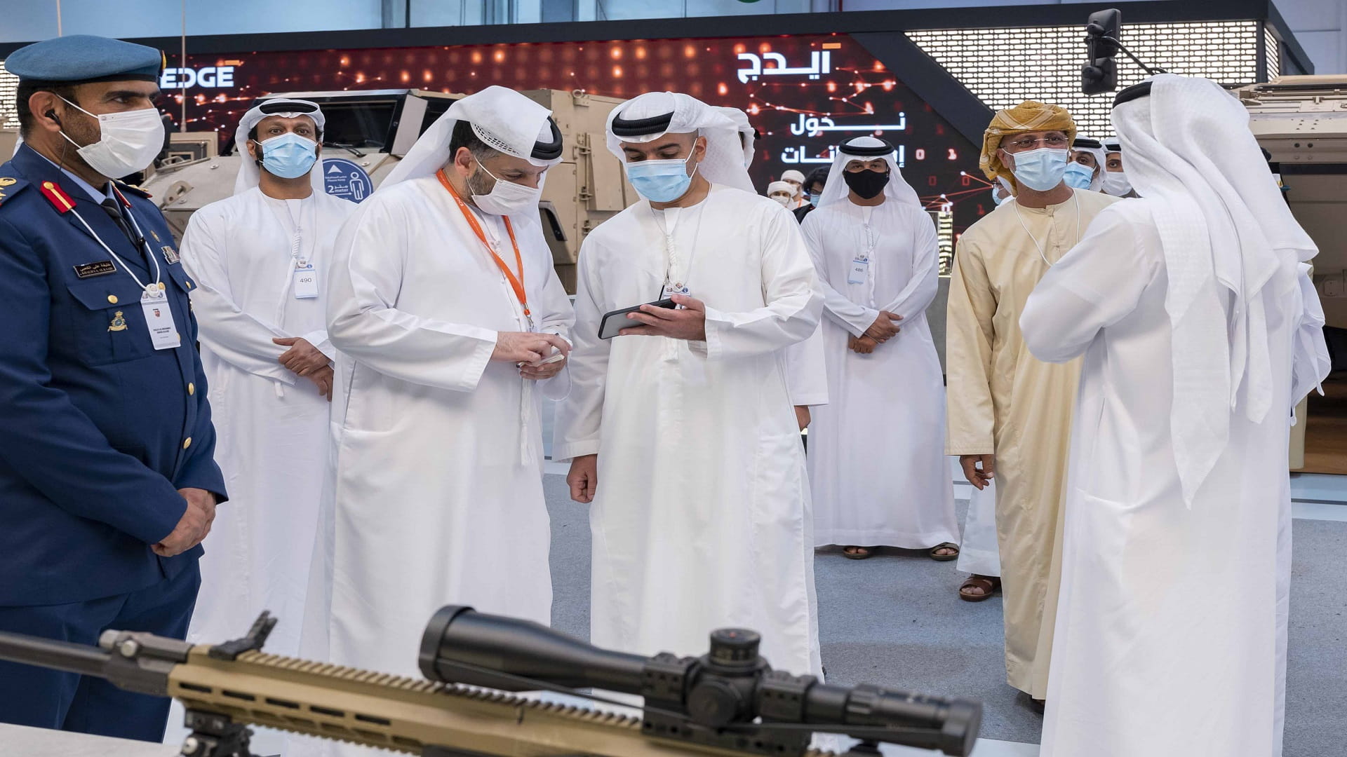 Image for the title: Hamed bin Zayed tours IDEX 2021 