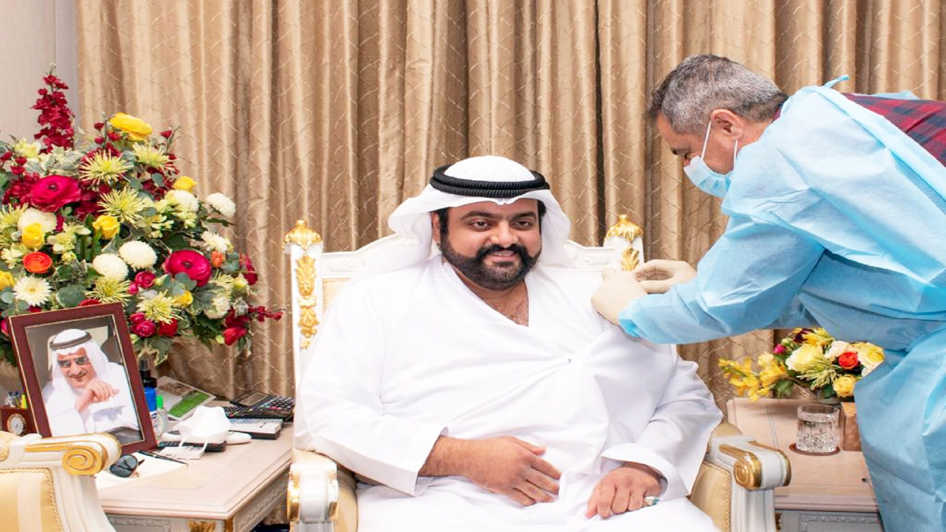 Image for the title: Fujairah CP receives first jab of COVID-19 vaccine 