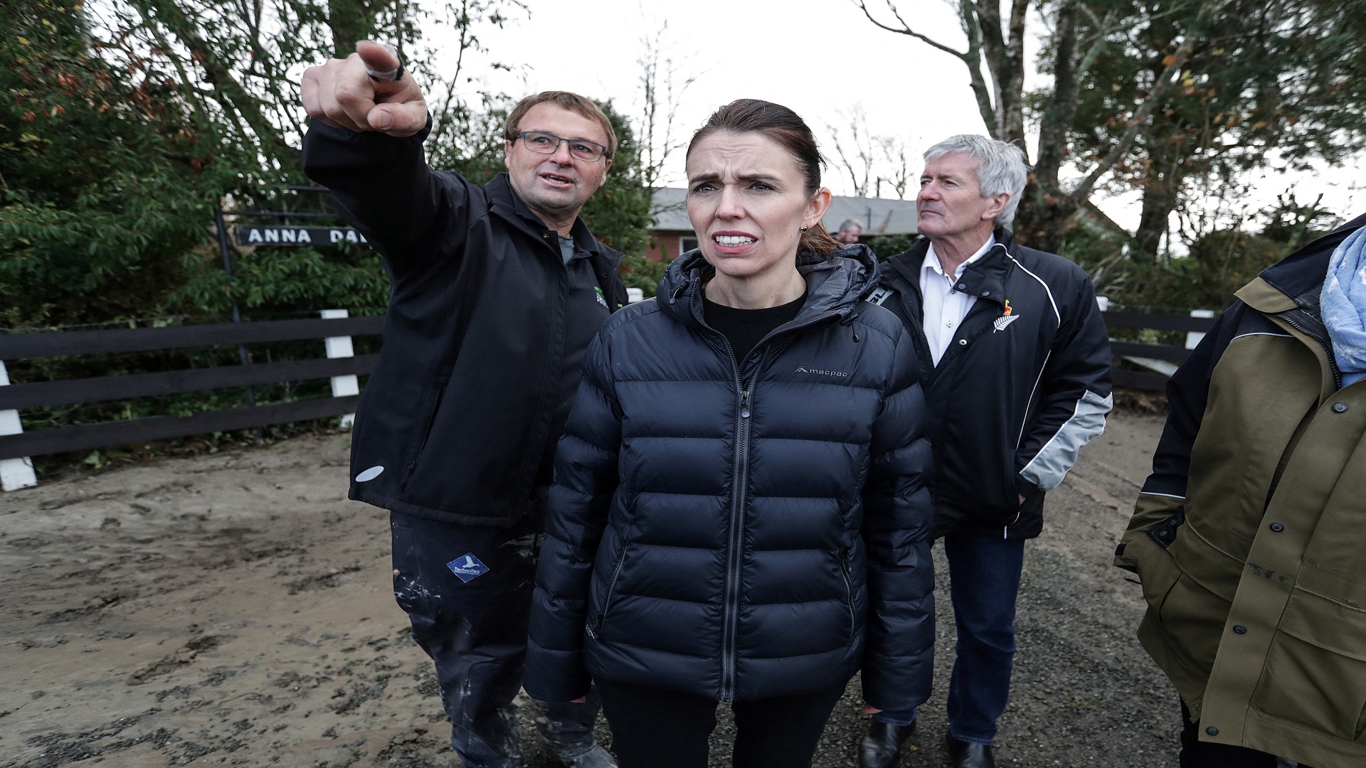 Image for the title: Ardern tours 'devastating' New Zealand floods 