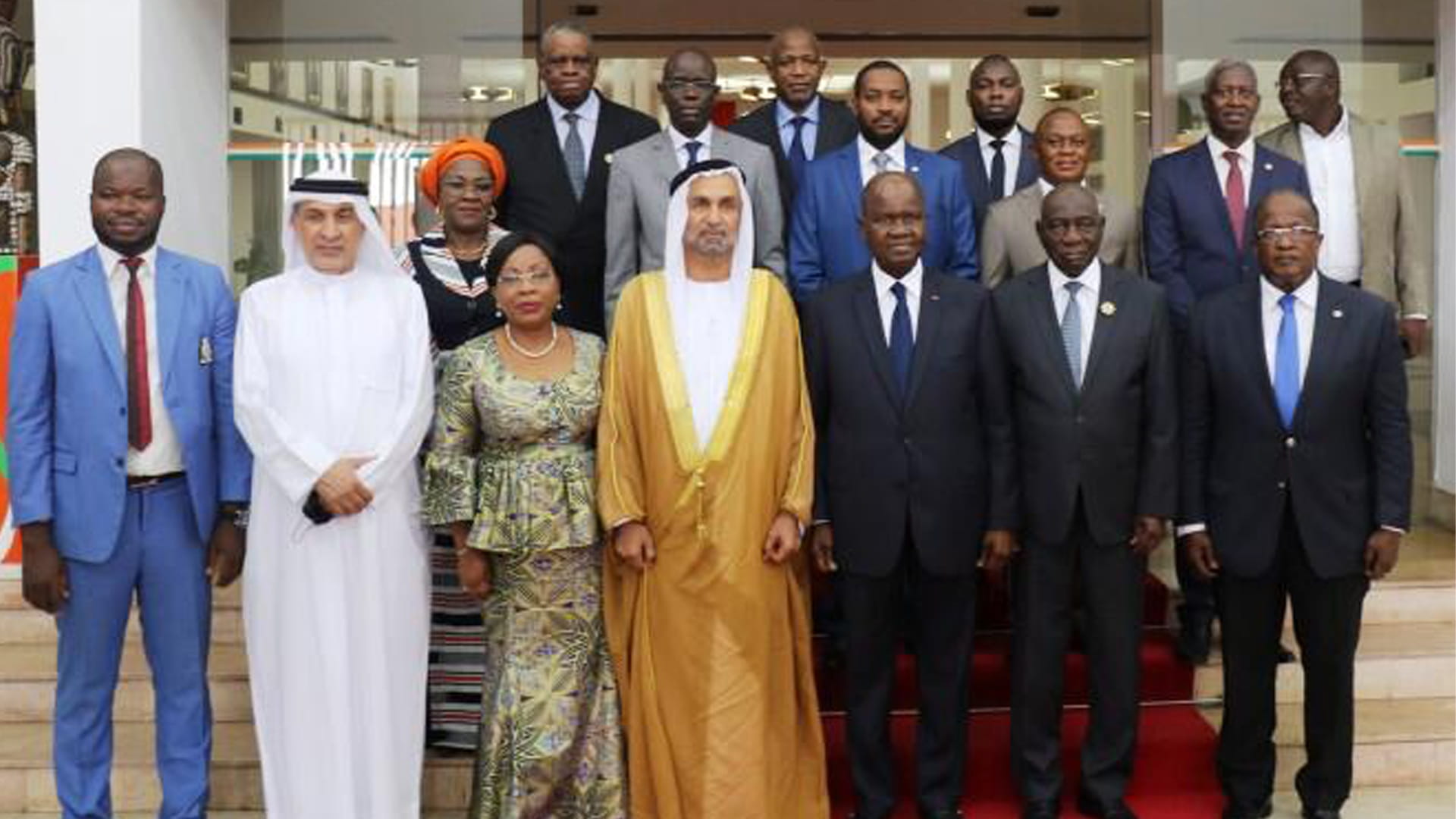 Image for the title: Ahmed Al Jarwan meets Ivory Coast's PM, FM, Head of Parliament 