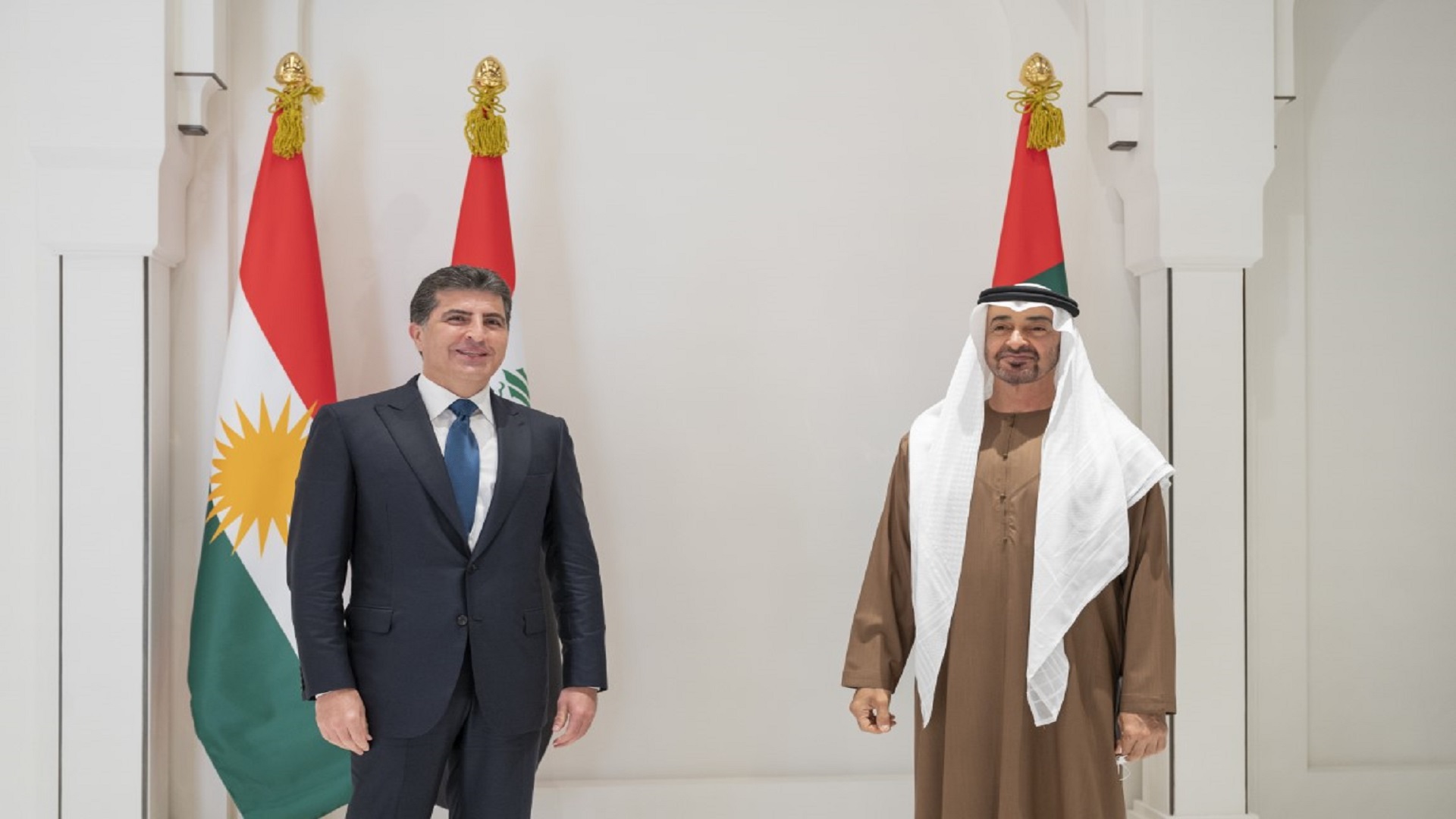 Image for the title: Mohamed bin Zayed receives President of Iraq's Kurdistan Region 