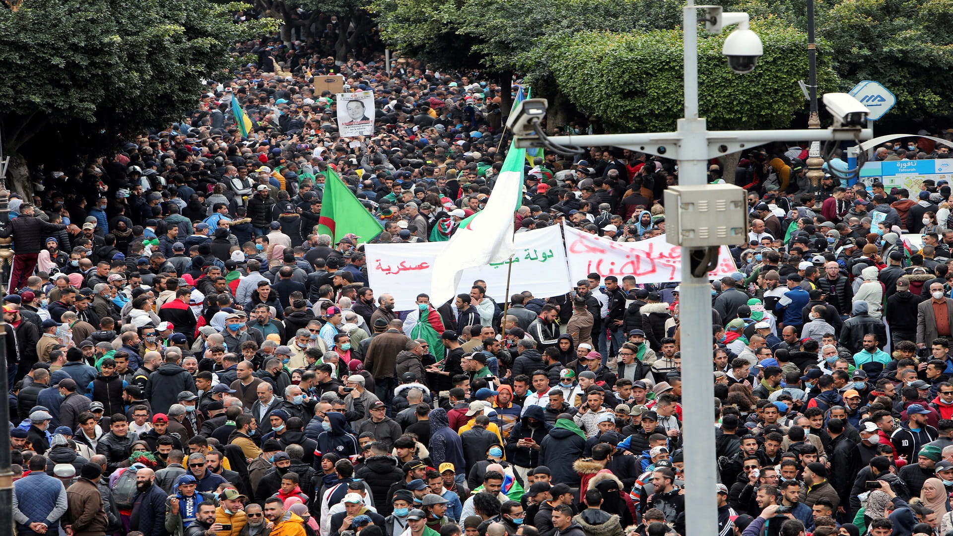 Image for the title: Algeria riots after activist jailed 