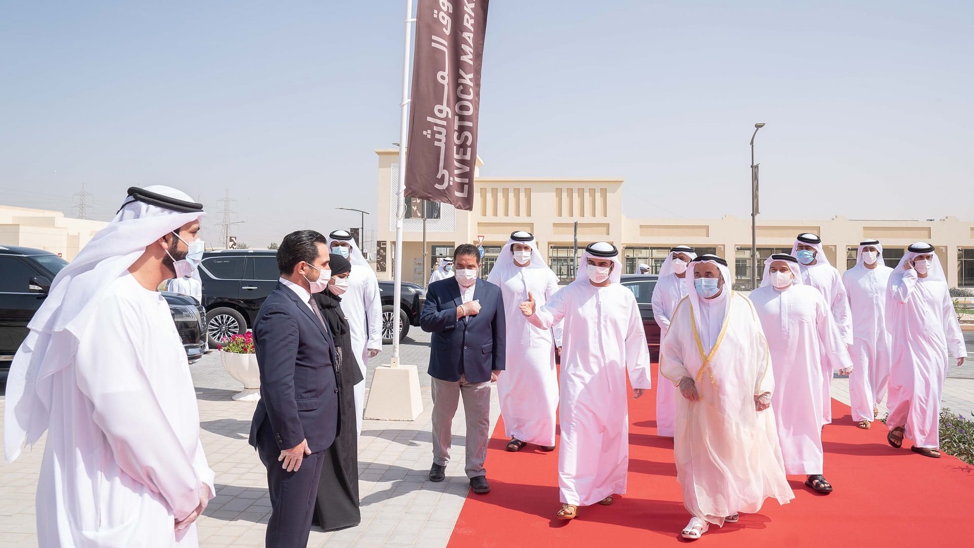 Image for the title: Sharjah Ruler inspects Livestock Market project 