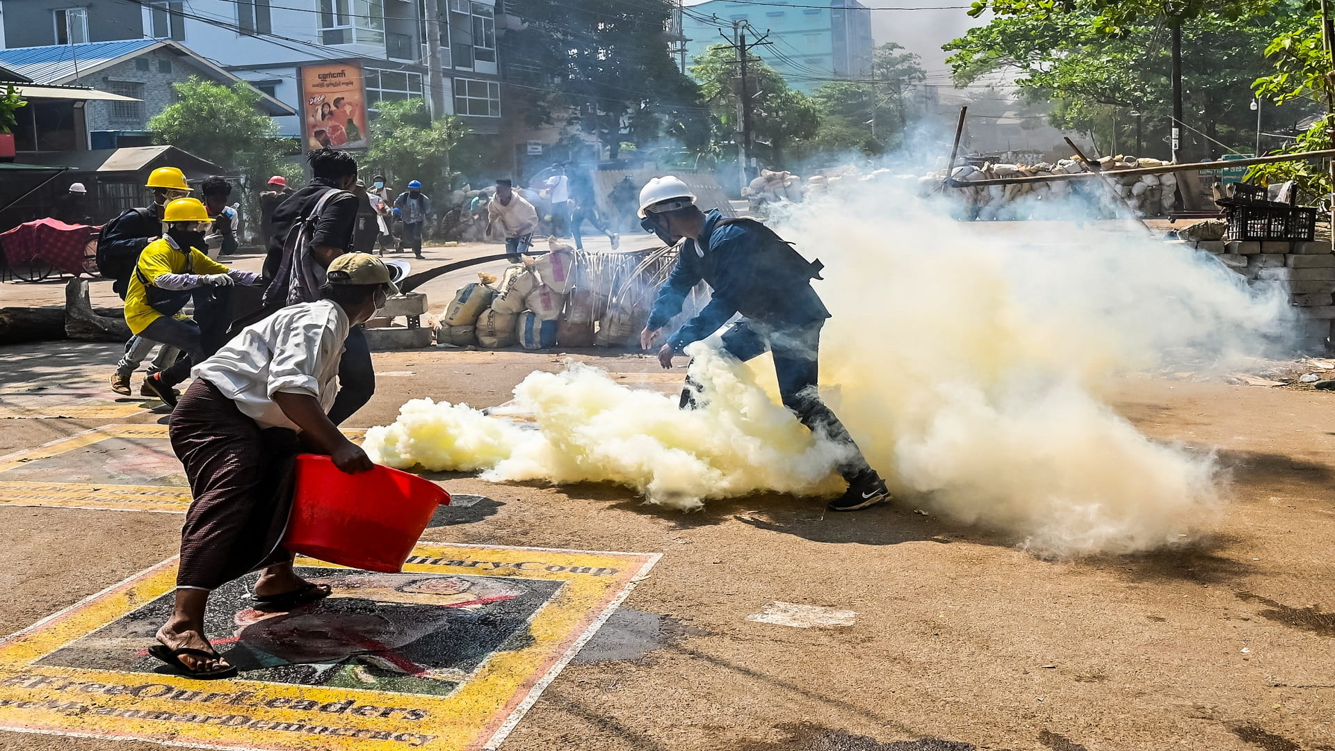 Image for the title: Anti-coup protesters defy Myanmar junta's campaign of fear 