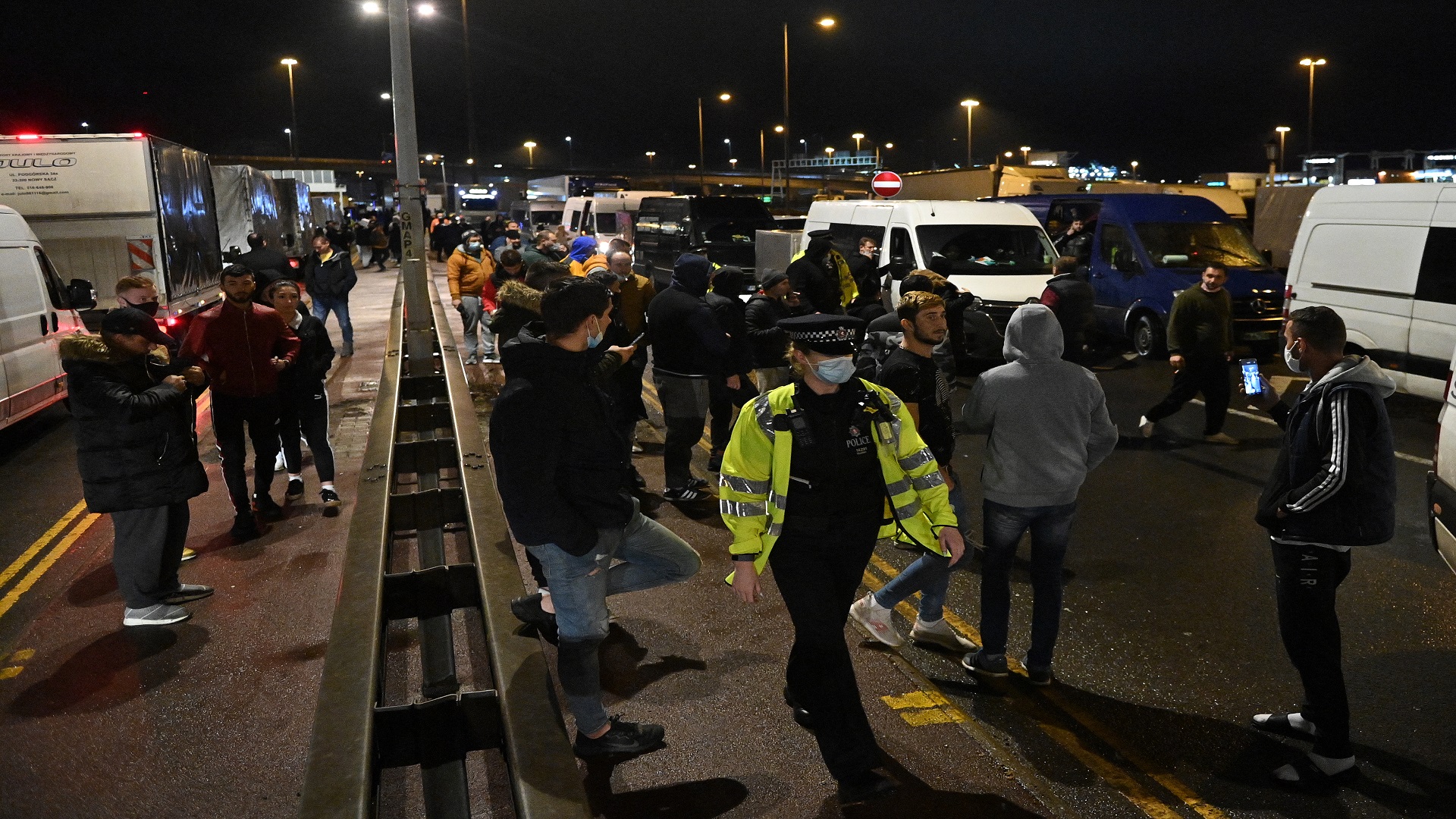 Image for the title: UK police arrest 36 at anti-lockdown protests 