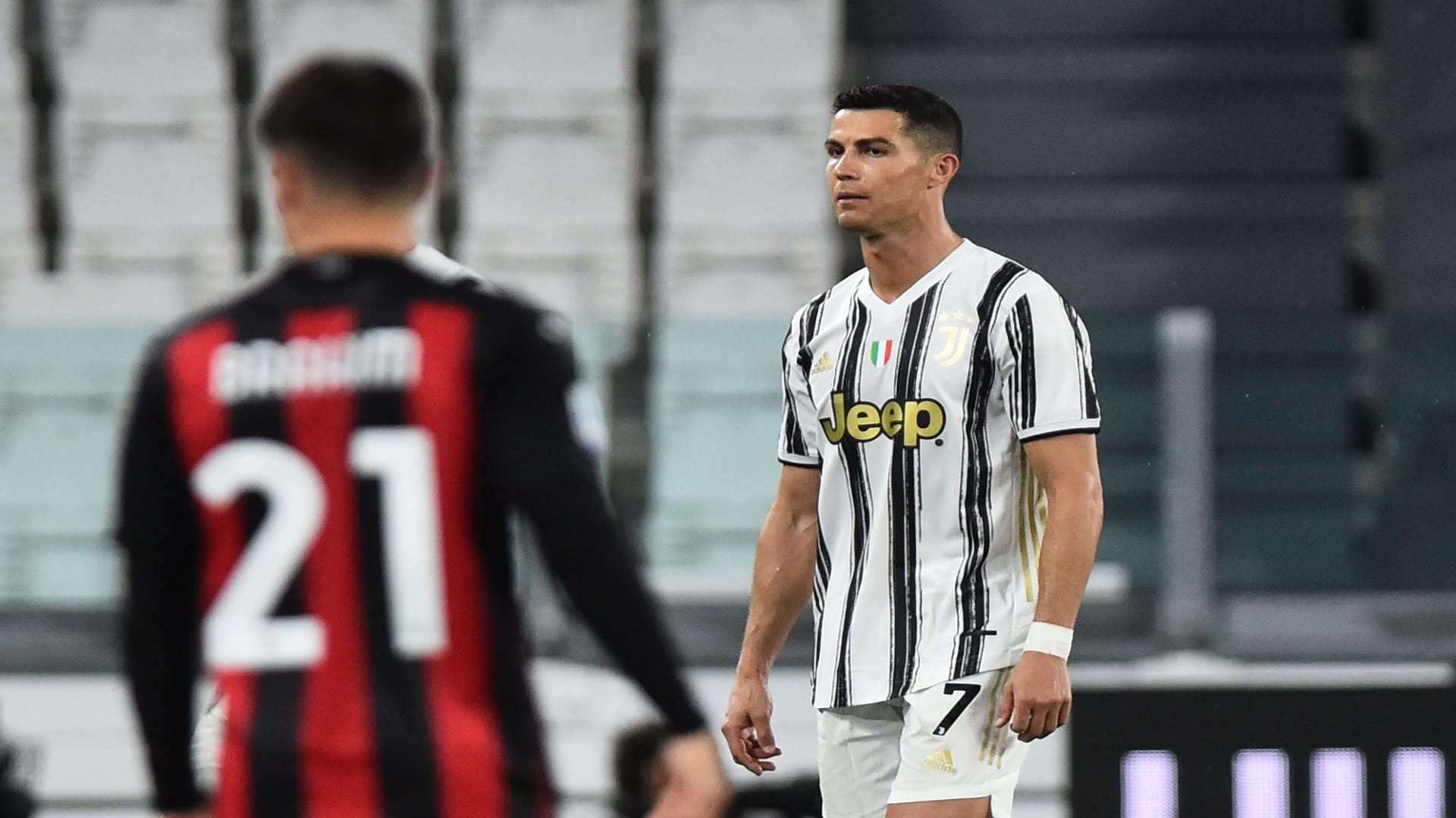 Image for the title: Juve in danger of missing out on top four after loss to Milan 