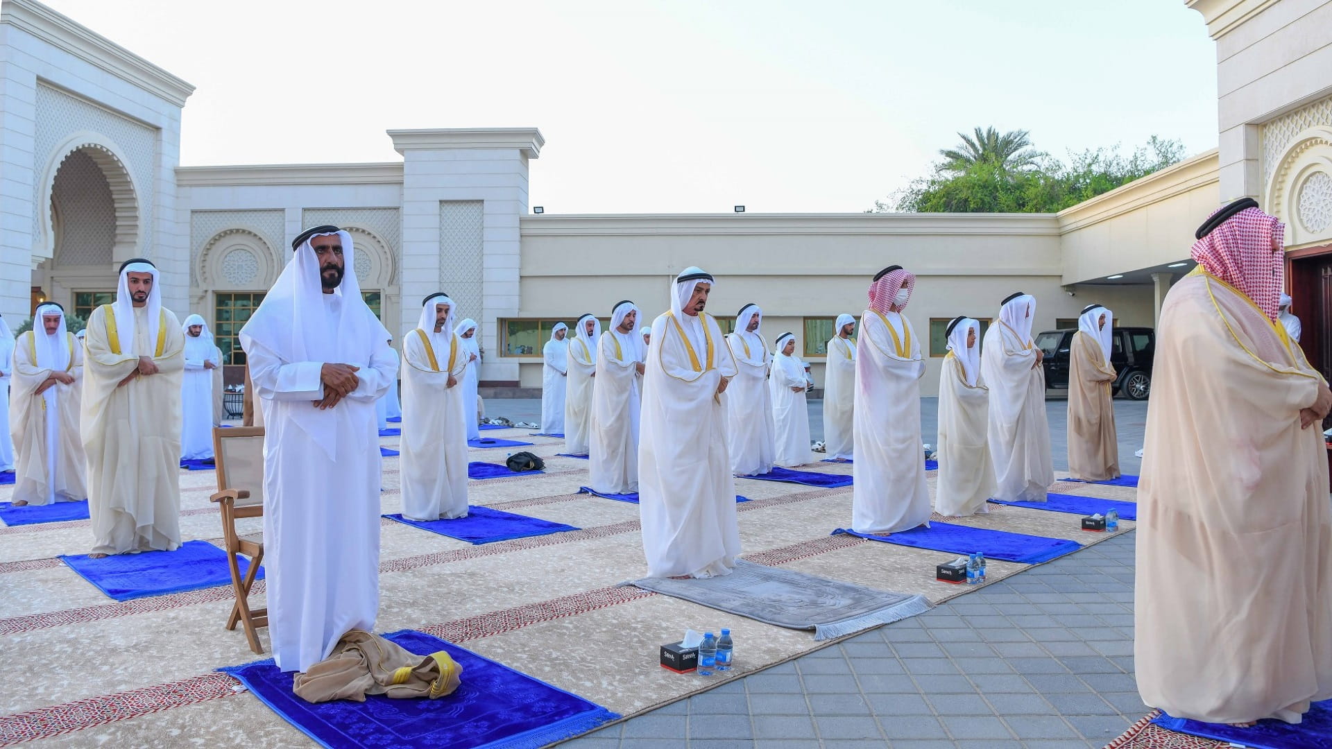 Image for the title: Ruler of Ajman performs Eid al-Fitr prayer 