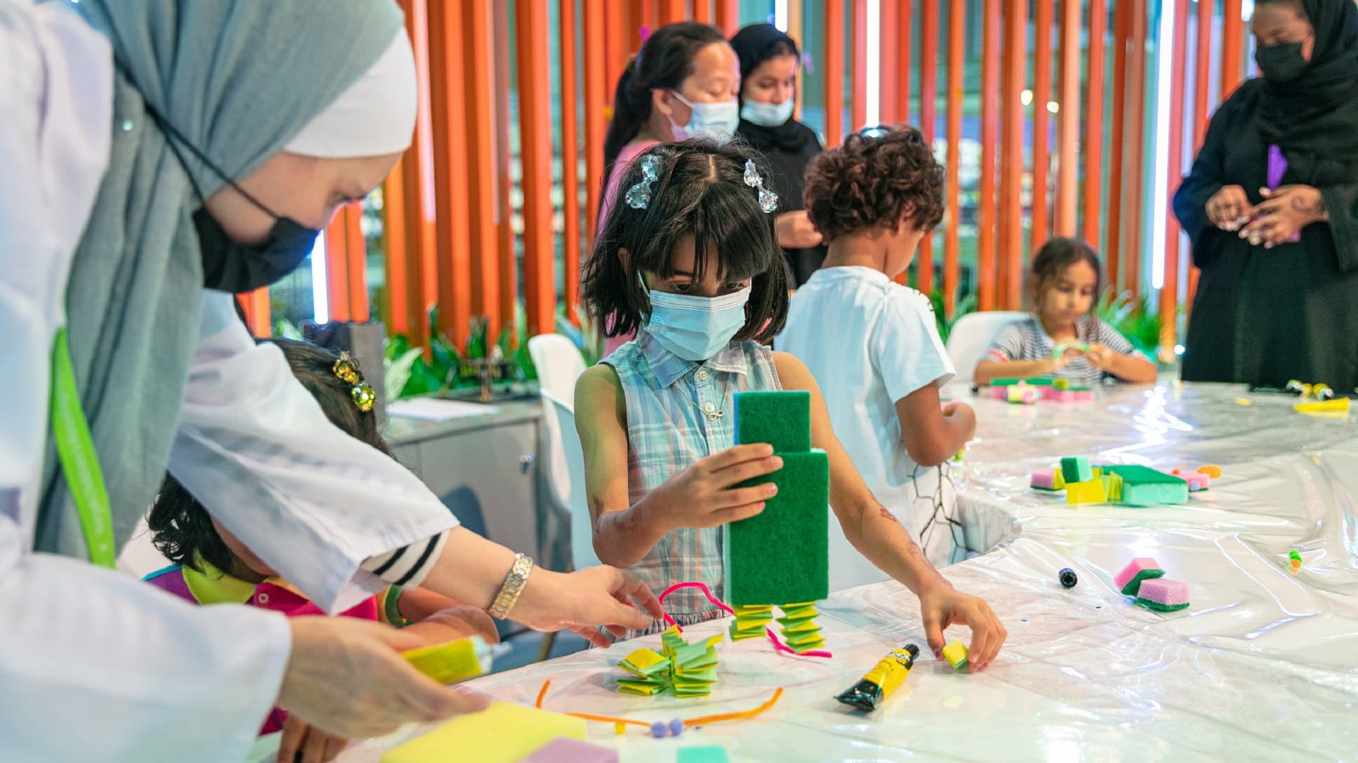 Image for the title: Delightful paper robots spring to life on opening day of SCRF 