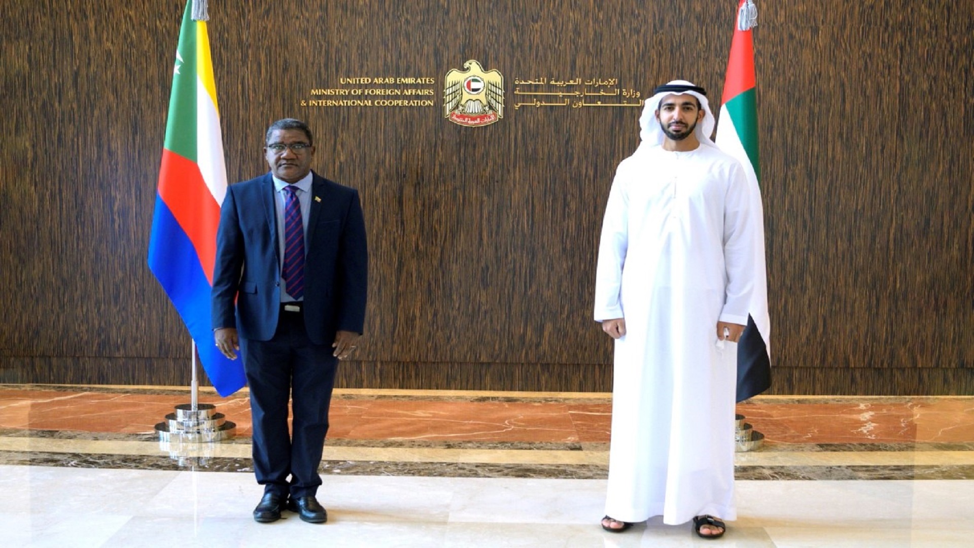 Image for the title: Shakhbout bin Nahyan receives Comoros Foreign Affairs 