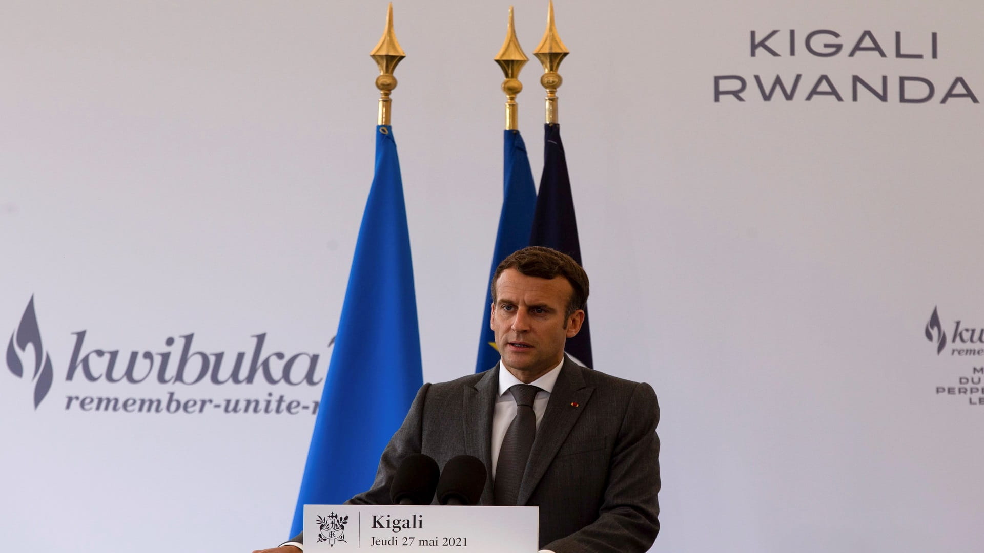 Image for the title: Macron acknowledges genocide, asks Rwanda for forgiveness 