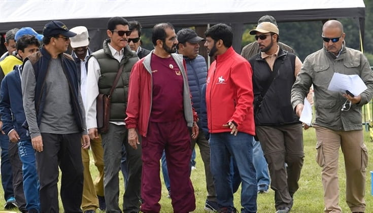 mohammed bin rashid attends endurance race in euston park  uk-1 