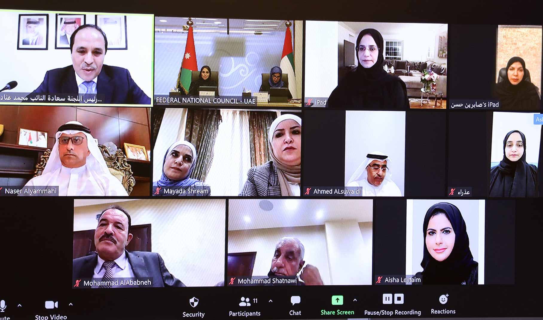 صورة بعنوان: لجنة الصداقة البرلمانية الإماراتية الأردنية تبحث تطوير العلاقات  