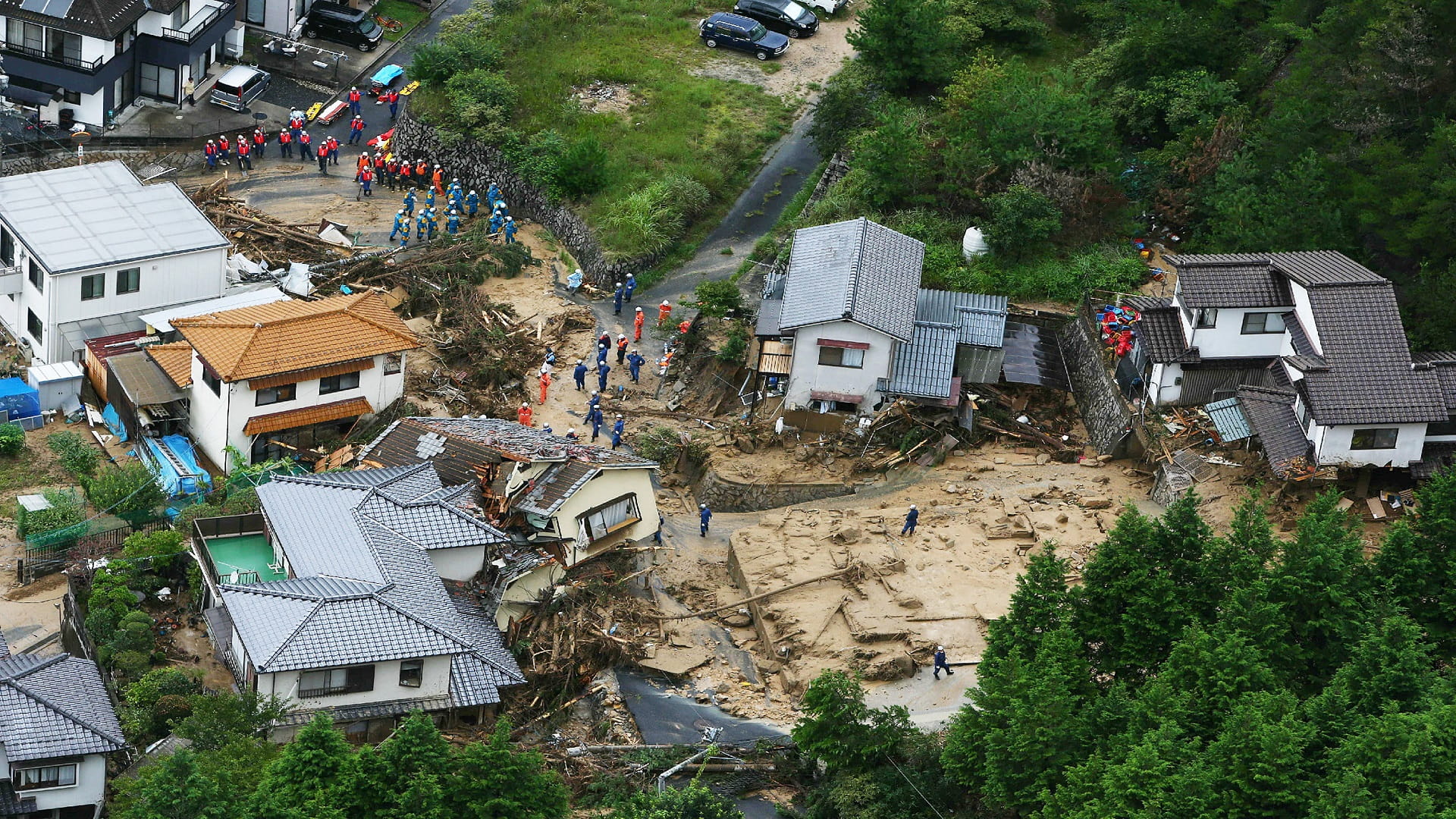 Image for the title: Japan issues highest risk alerts in Hiroshima due to rains 