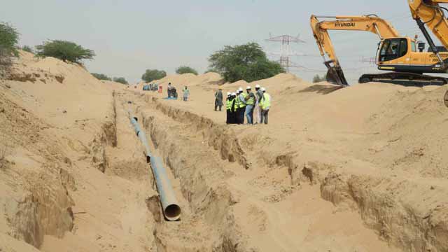 Image for the title: SEWA completes 50% of strategic line to transfer water 