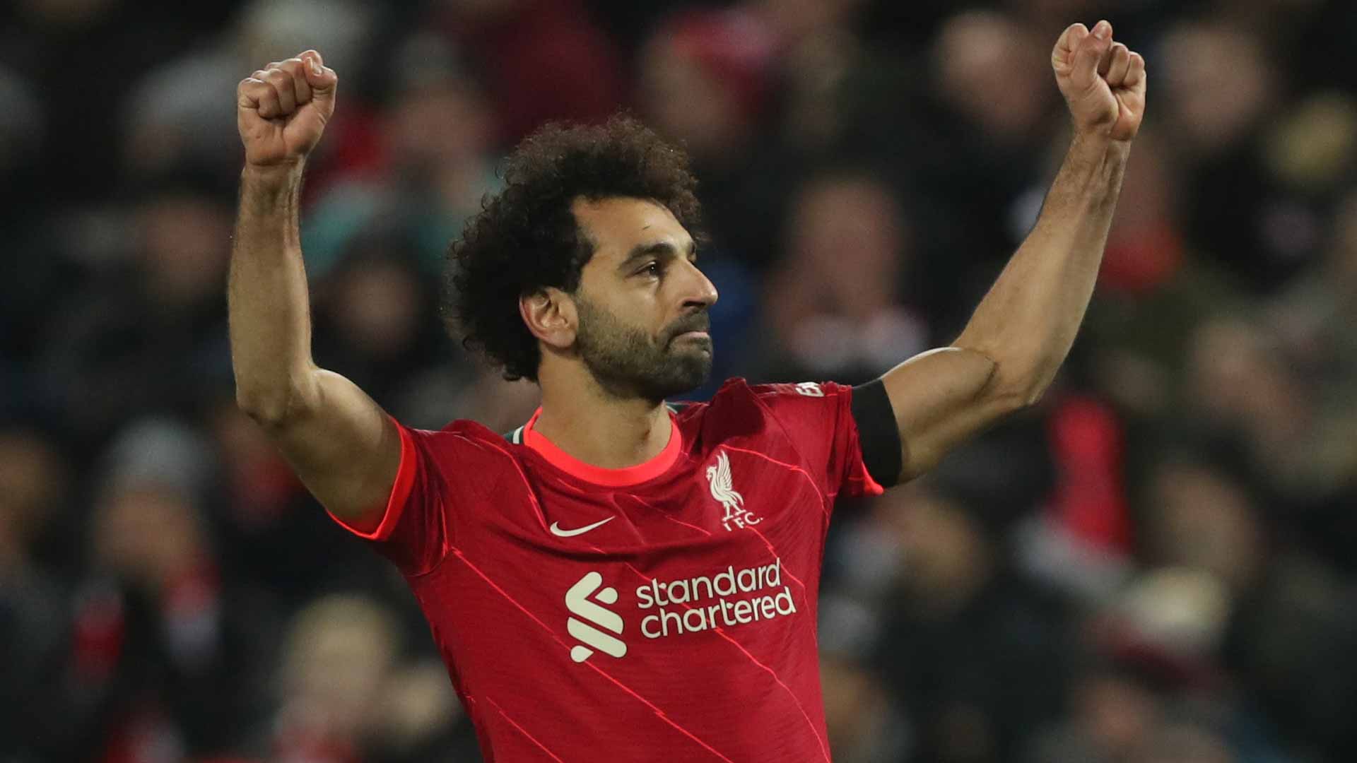 Image for the title: Salah condemns Gerrard's Villa to defeat on Liverpool return 