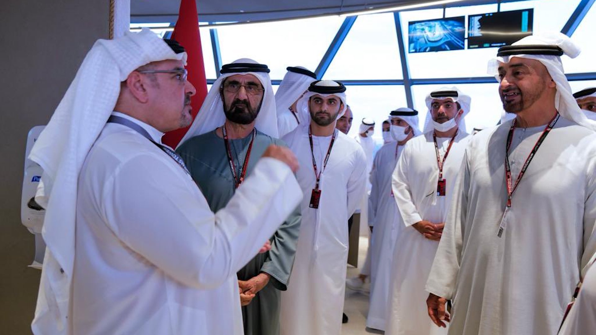 Image for the title: VP, Mohamed bin Zayed, Bahrain CP attend F1 AD Grand Prix finale 