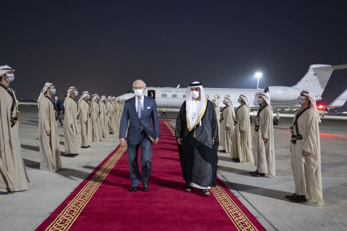 Image for the title: King of Sweden arrives in UAE on working visit 