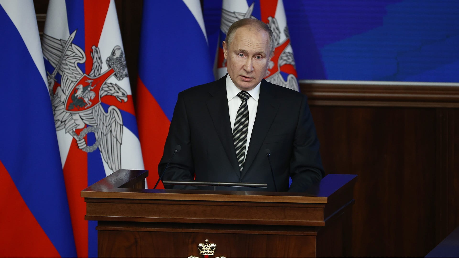 Image for the title: Russia's Putin blames West for tensions in Europe 
