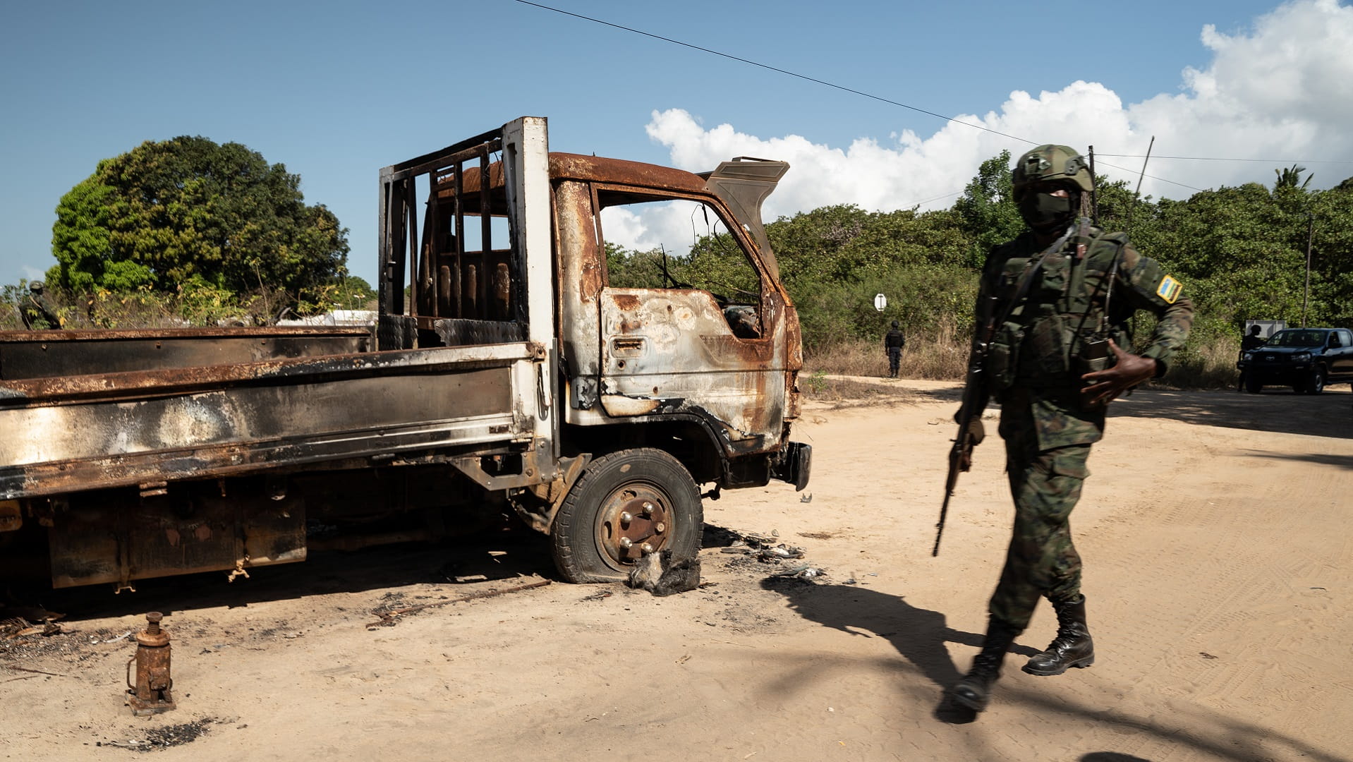 Image for the title: Victims escape as Mozambique militants shift attacks. 