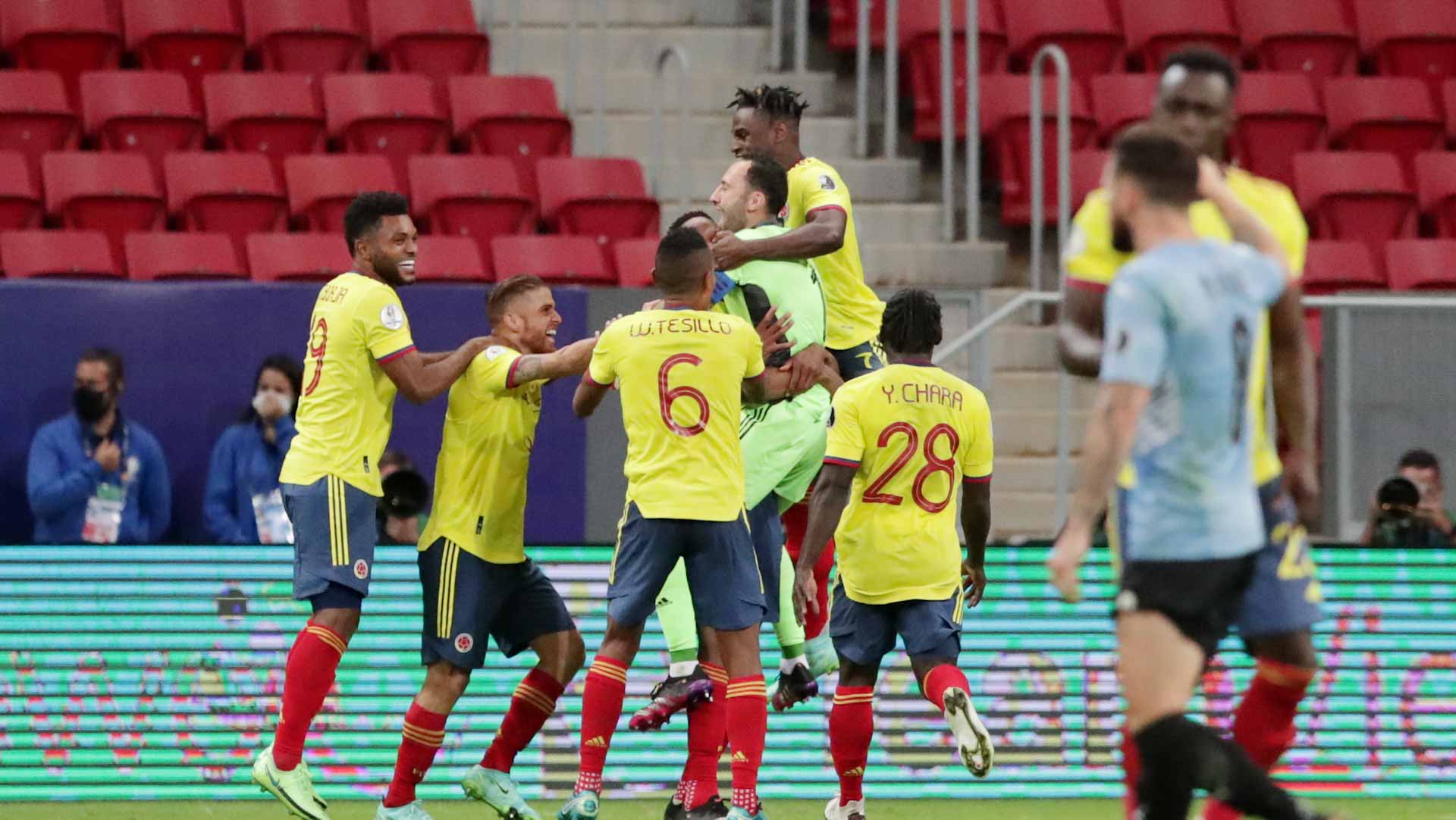 Image for the title: Colombia head to Copa semis after penalties win over Uruguay 