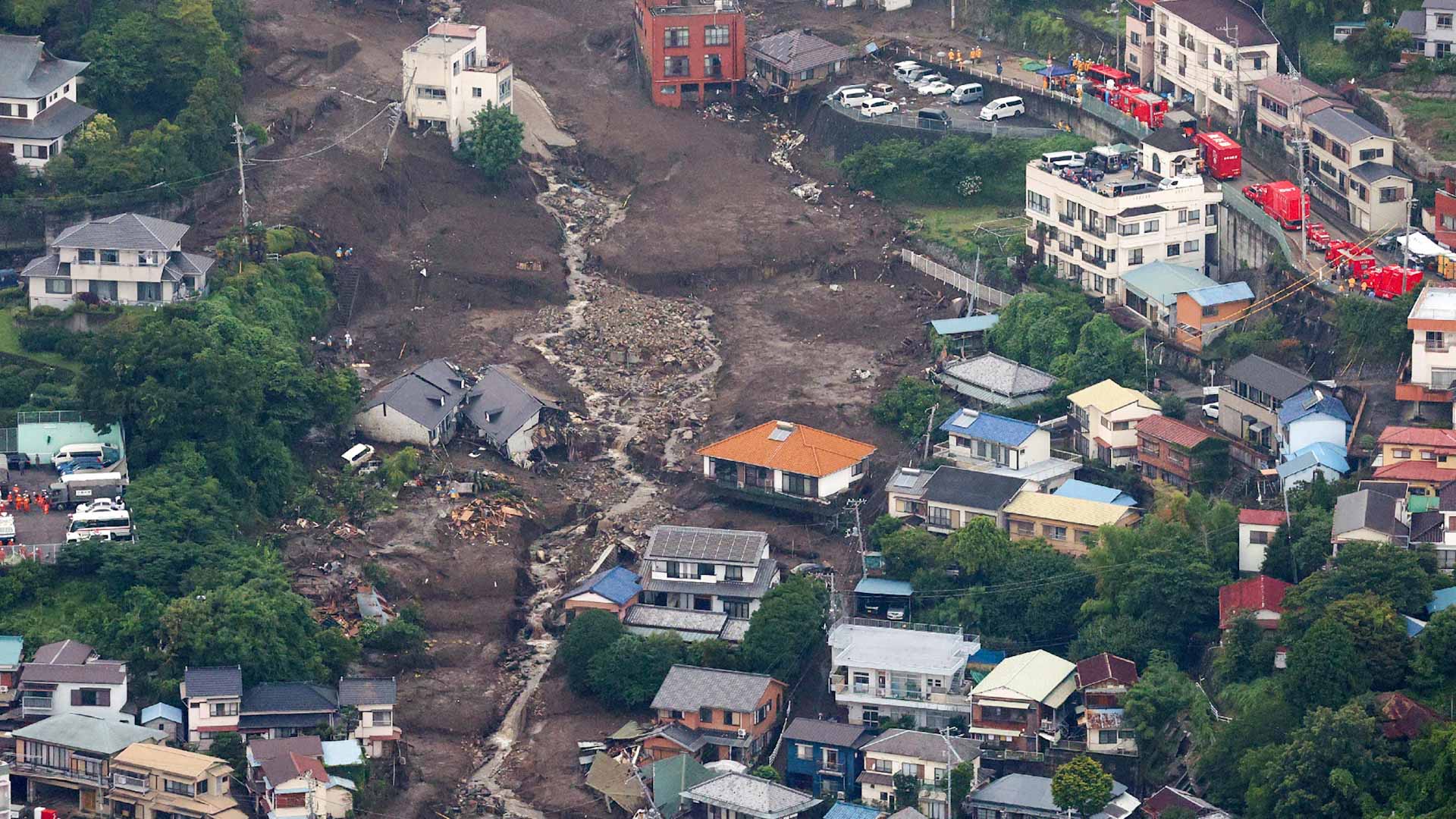 Image for the title: Rescuers resume search for 24 missing in Japan landslides 