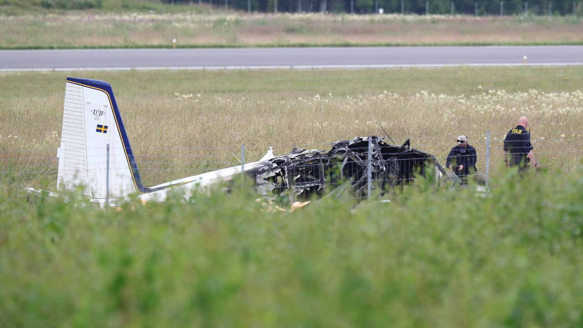 Image for the title: Nine killed when skydiving plane crashes in Sweden 