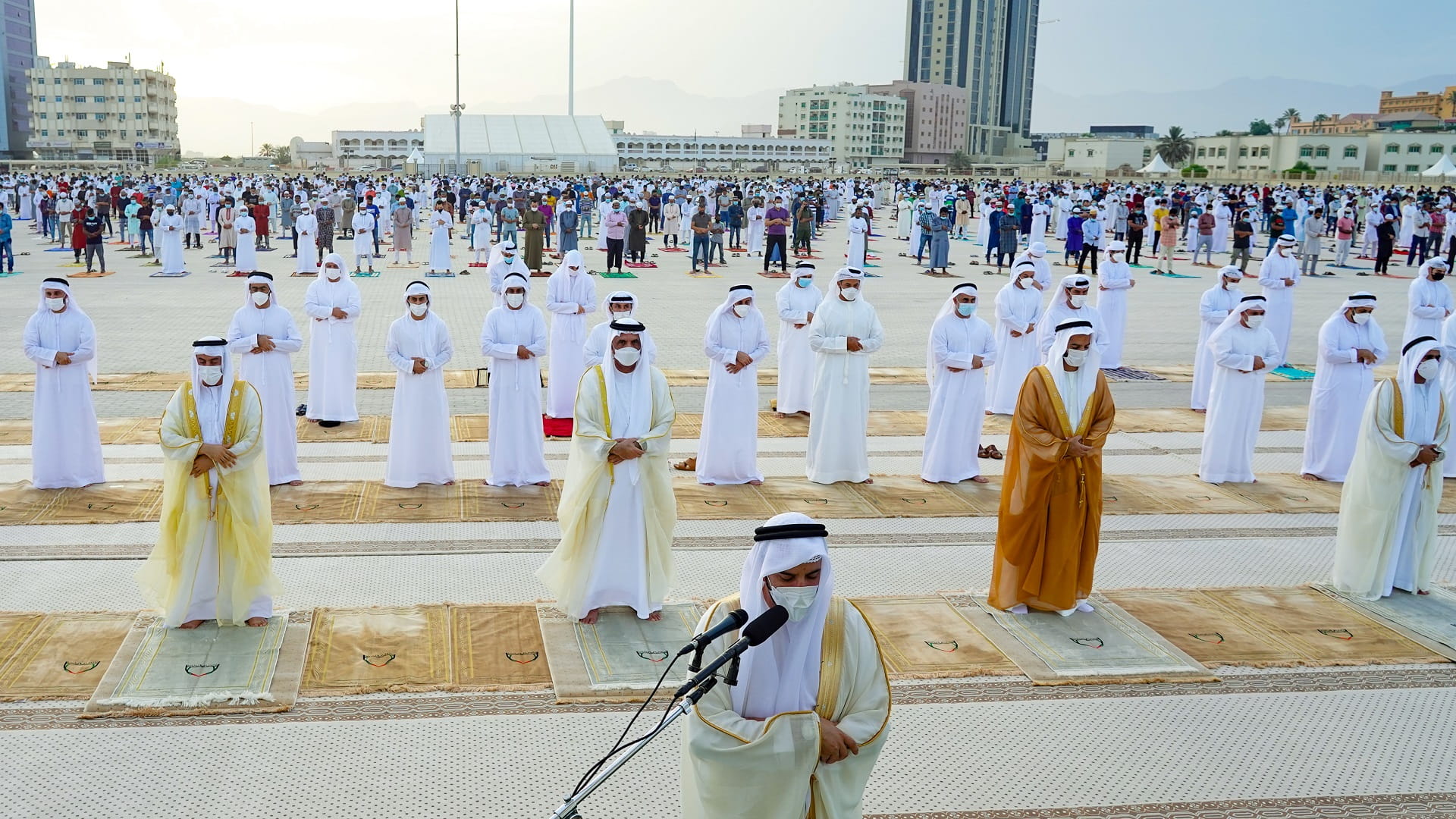 Image for the title: RAK Ruler performs Eid prayer at Grand Eid Musalla 