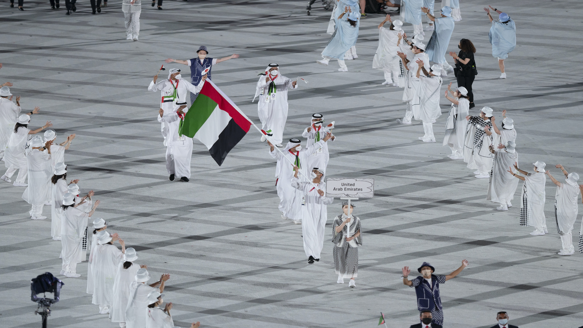 Image for the title: Al Matrooshi bears UAE flag In Tokyo Olympics opening ceremony 