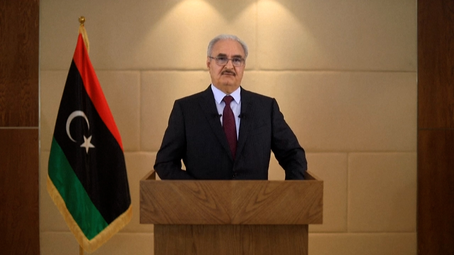 Image for the title: Libya strongman Haftar enters presidential race 