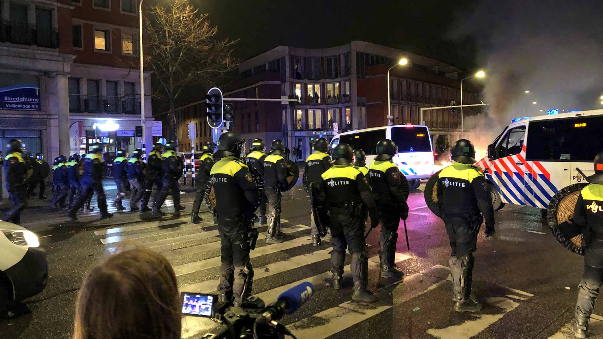 Image for the title: Third night of Covid unrest in Netherlands 