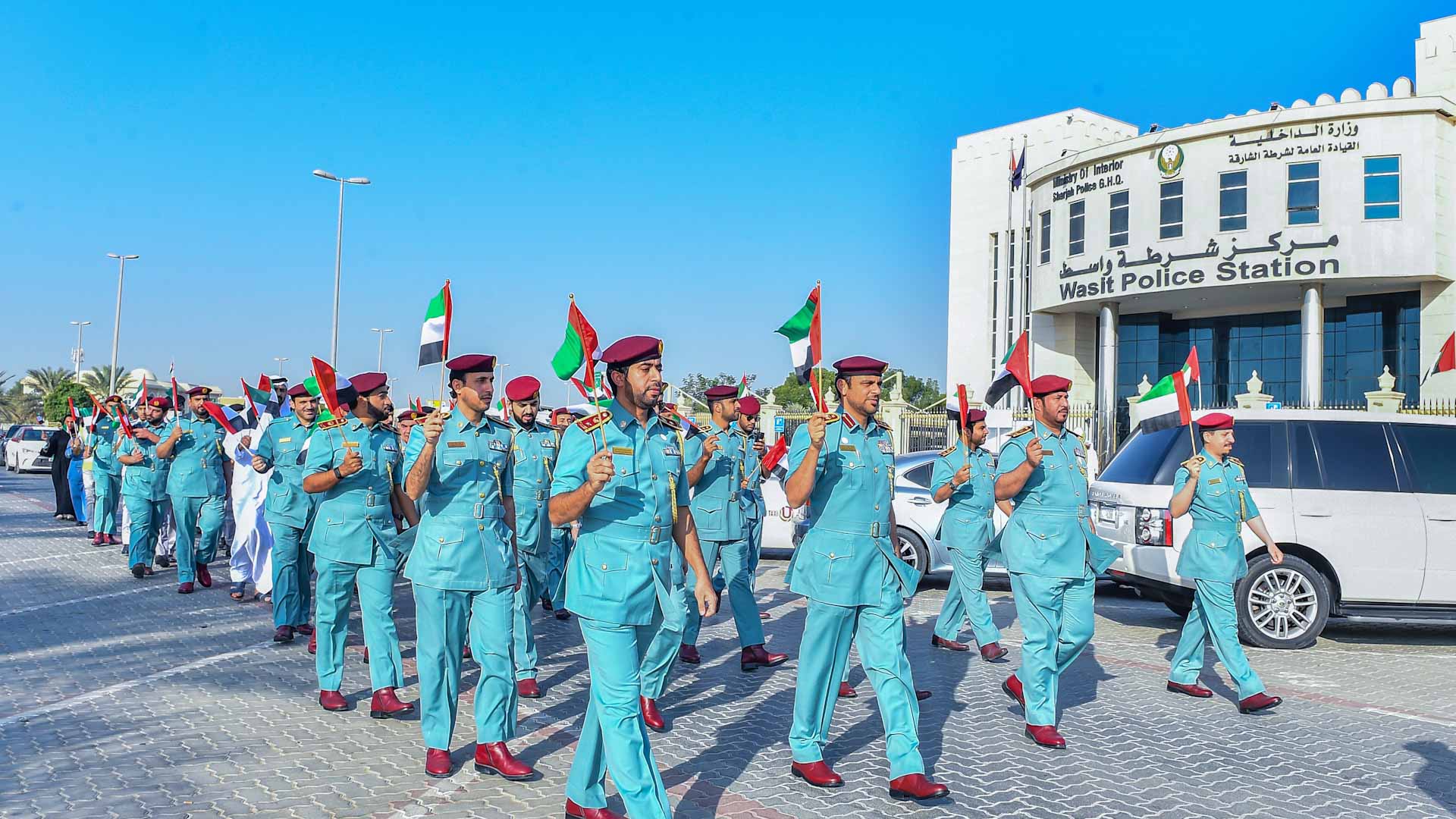 Image for the title: Sharjah Police begins national day celebrations with flag parade 