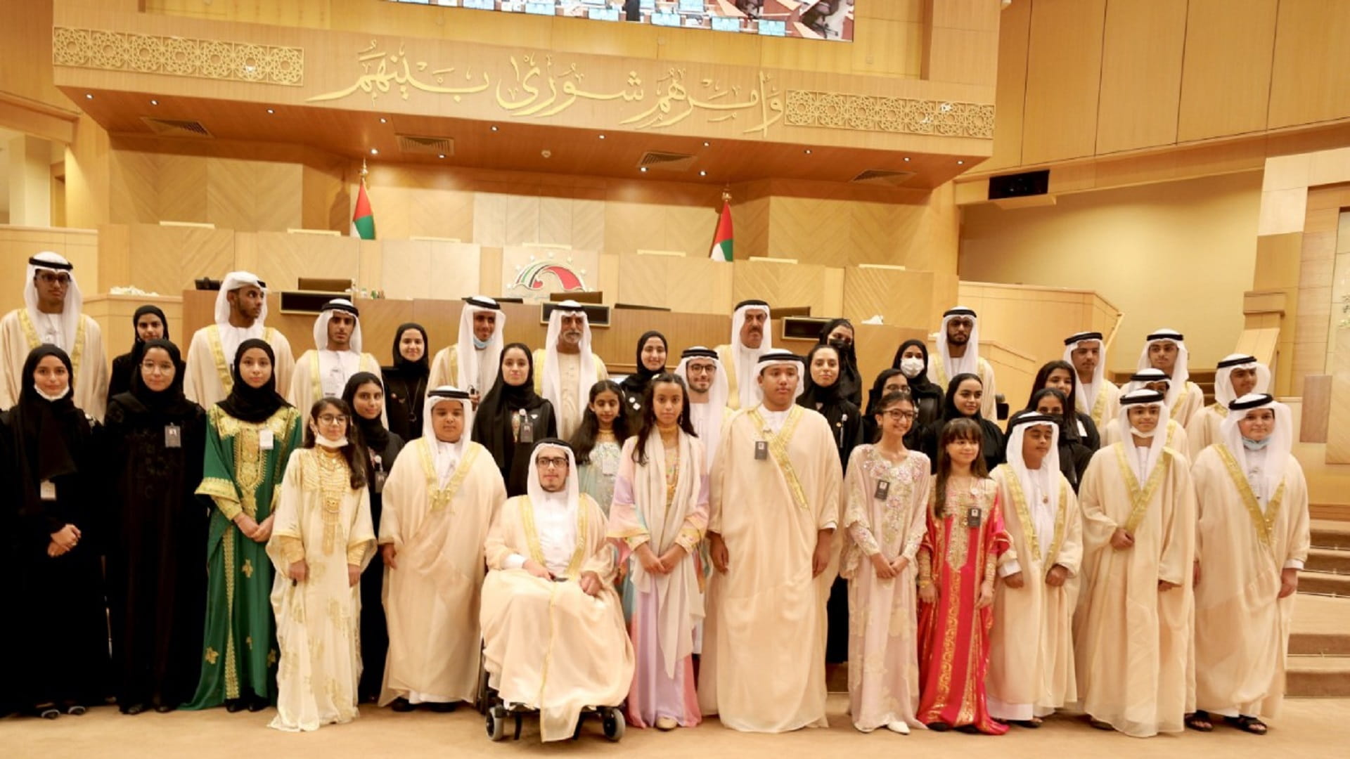 Image for the title: Ghobash, Nahyan bin Mubarak attend Emirati Children’s Parl. sess. 