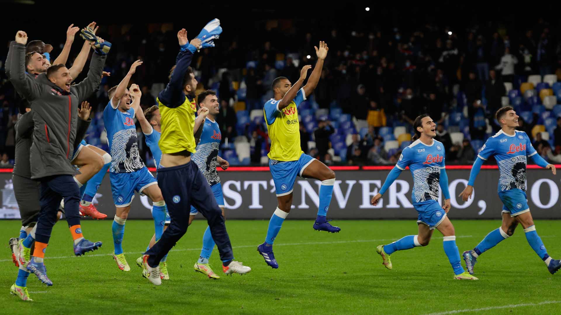 Image for the title: Napoli mark Maradona anniversary with dazzling win over Lazio 