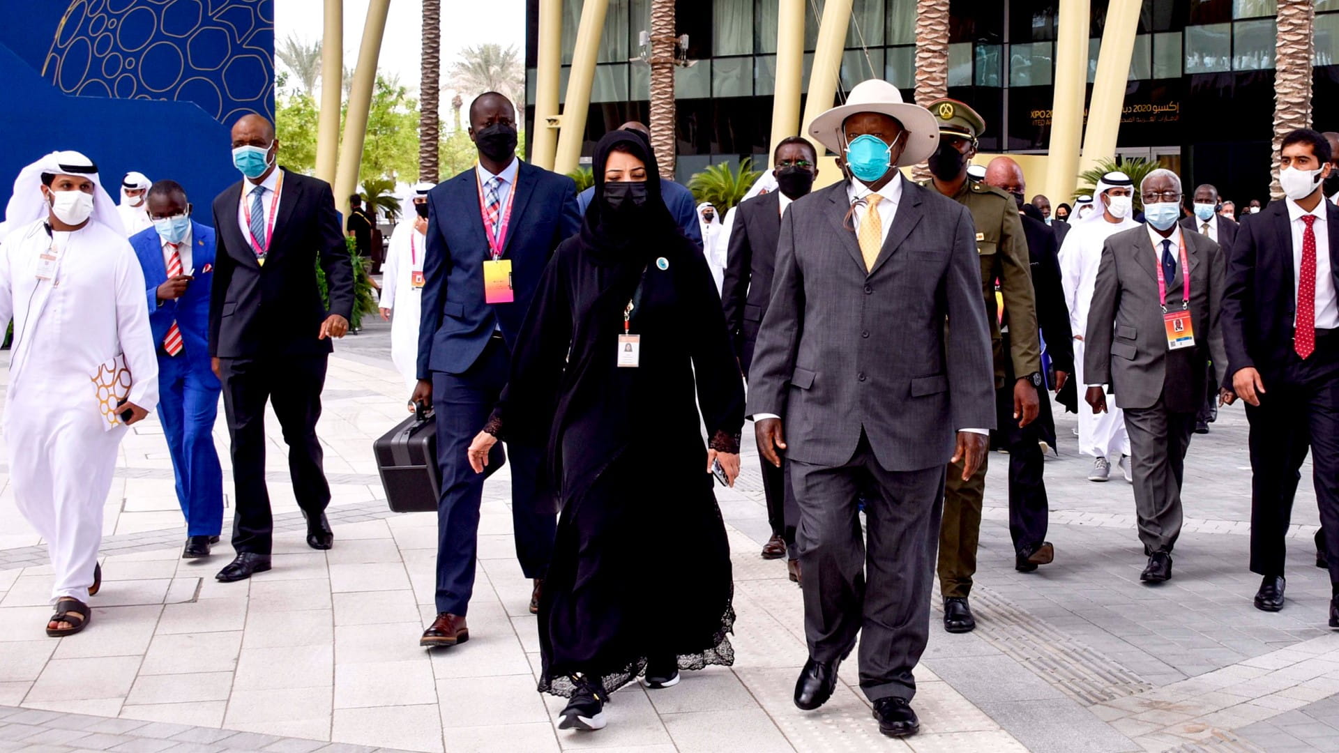 Image for the title: Ugandan Pres attends country’s N. Day celebration at Expo 2020 