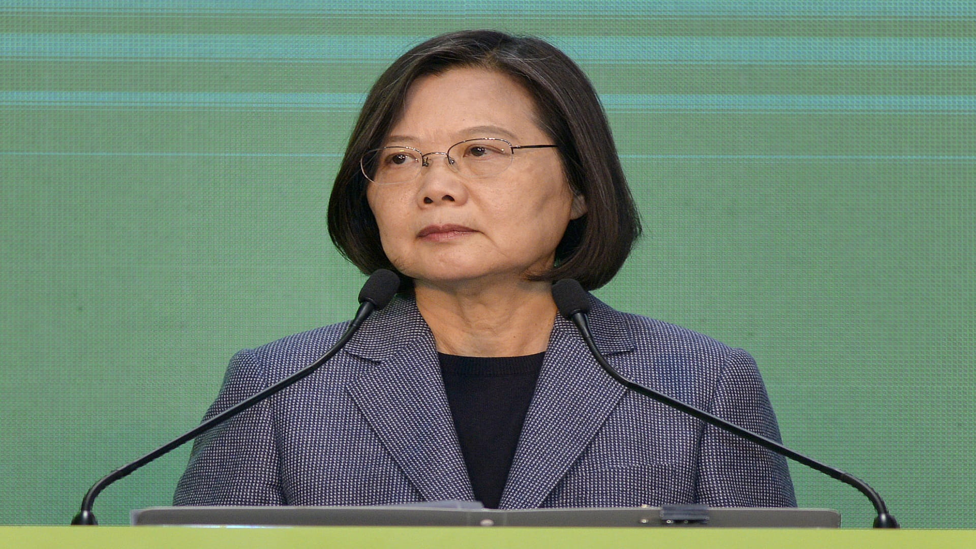 Image for the title: Taiwan does not seek military confrontation, says president 