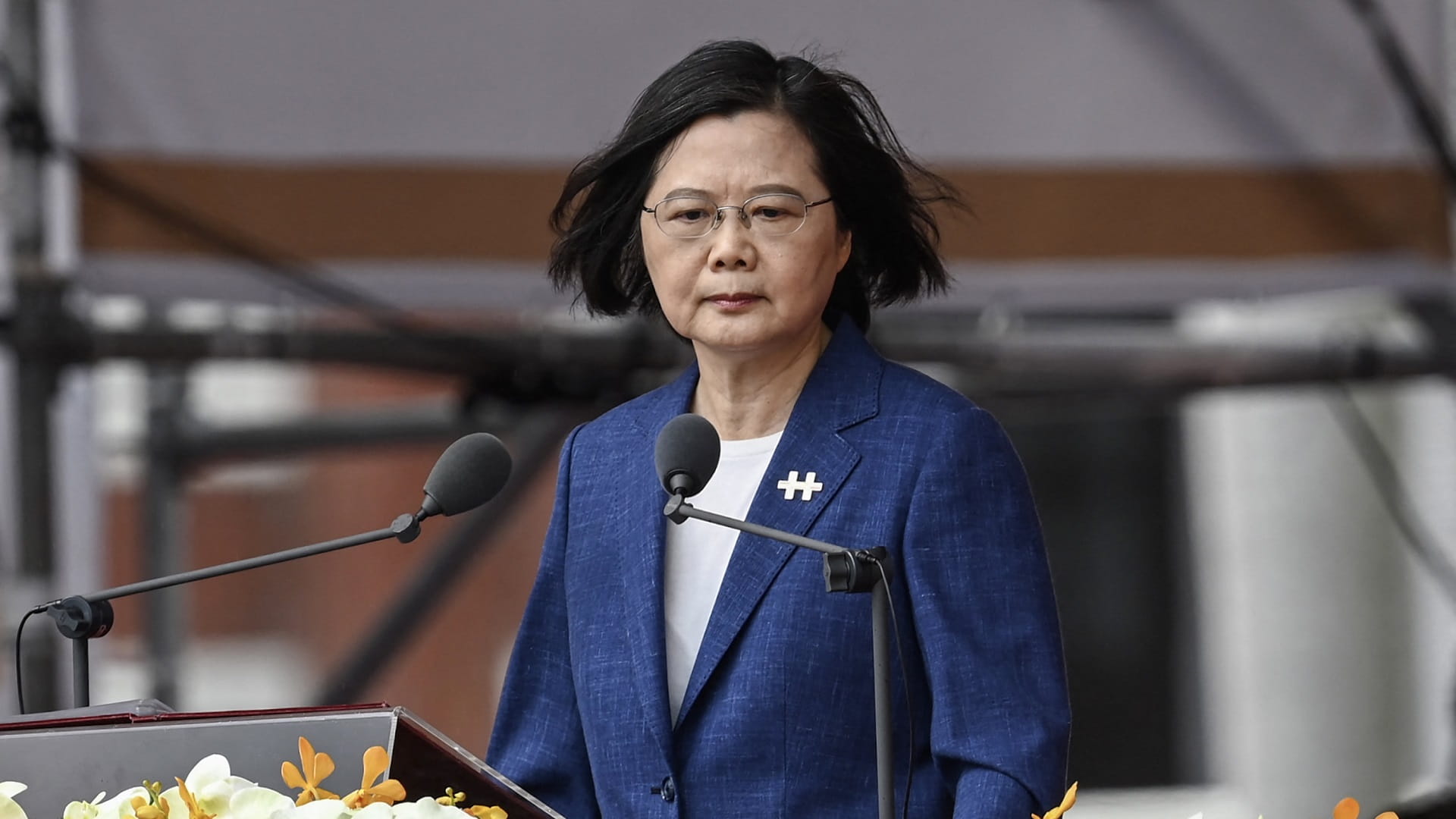 Image for the title: Taiwan leader says island will not bow to China 