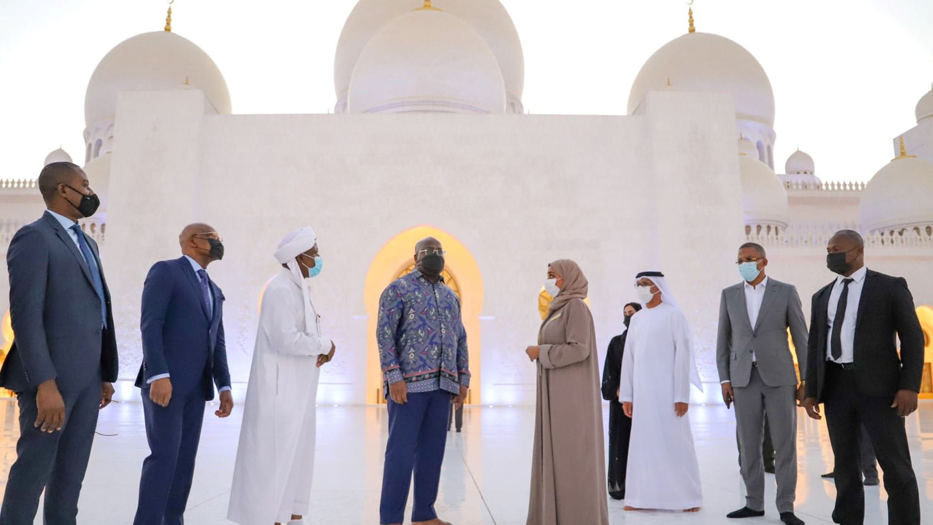 Image for the title: DRC's President visits Sheikh Zayed Grand Mosque 