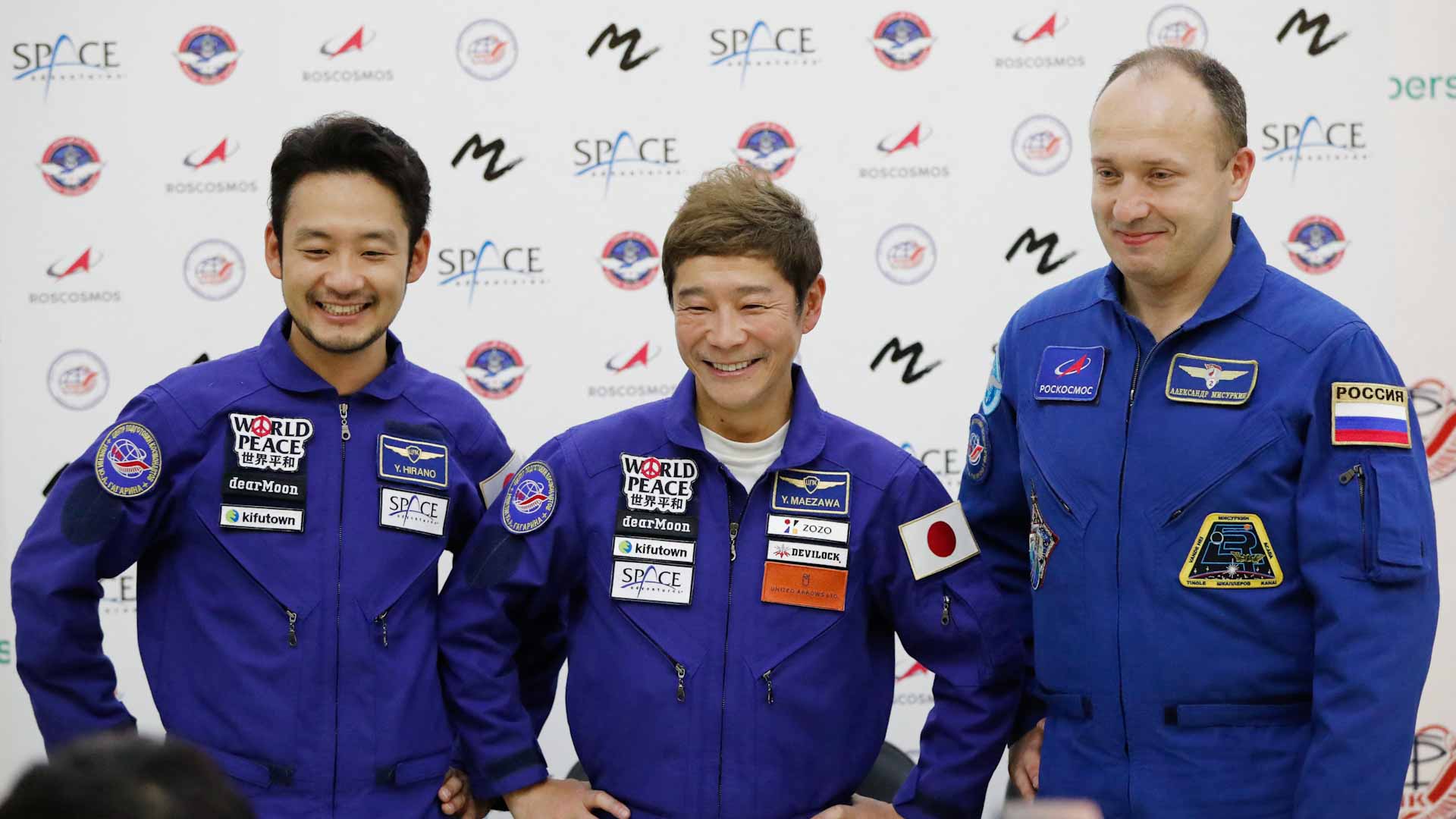 Image for the title: Japanese billionaire Maezawa trains in Russia ahead of space trip 