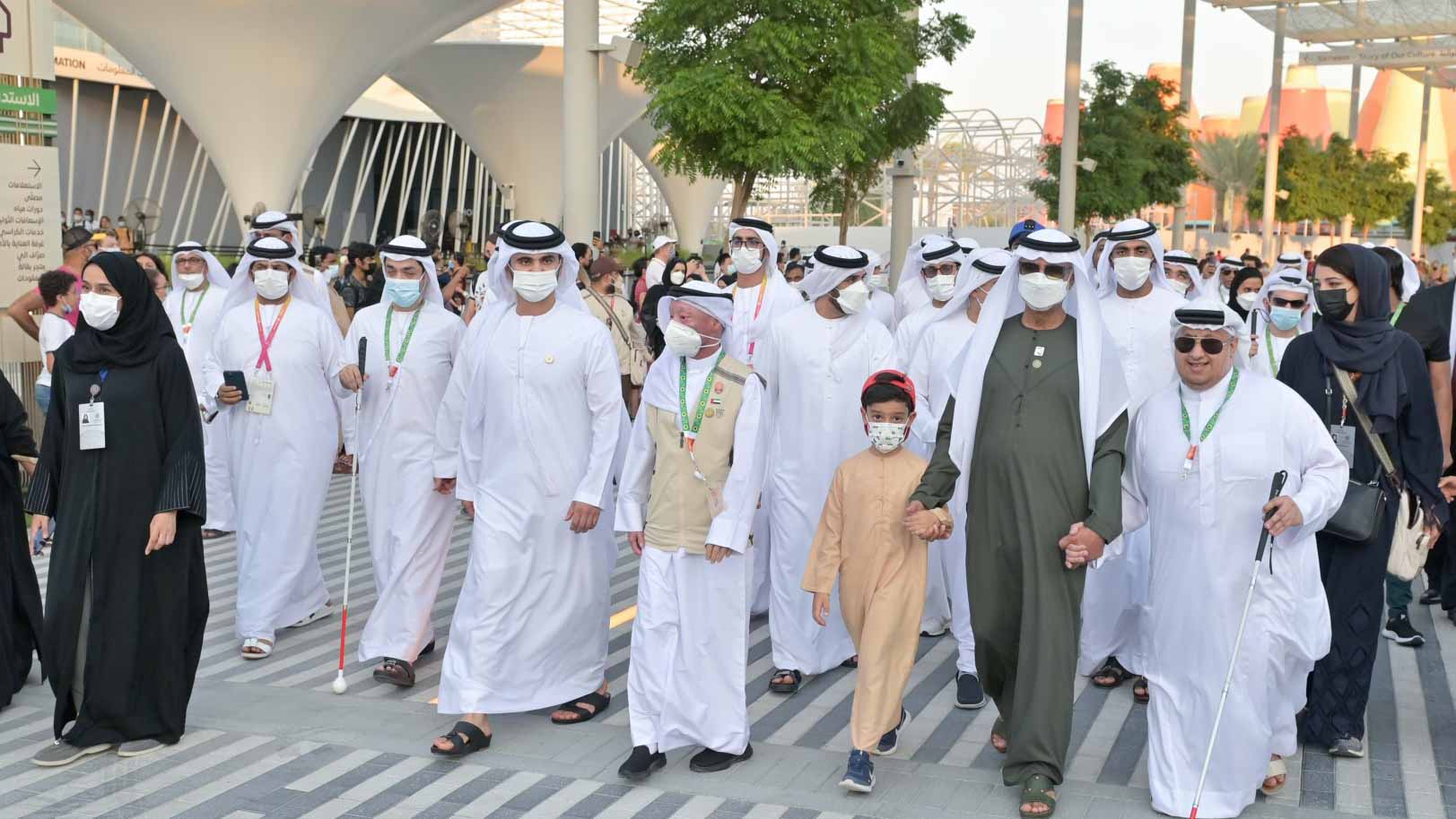 Image for the title: Mansoor bin Mohammed leads White Cane March at Expo 2020 