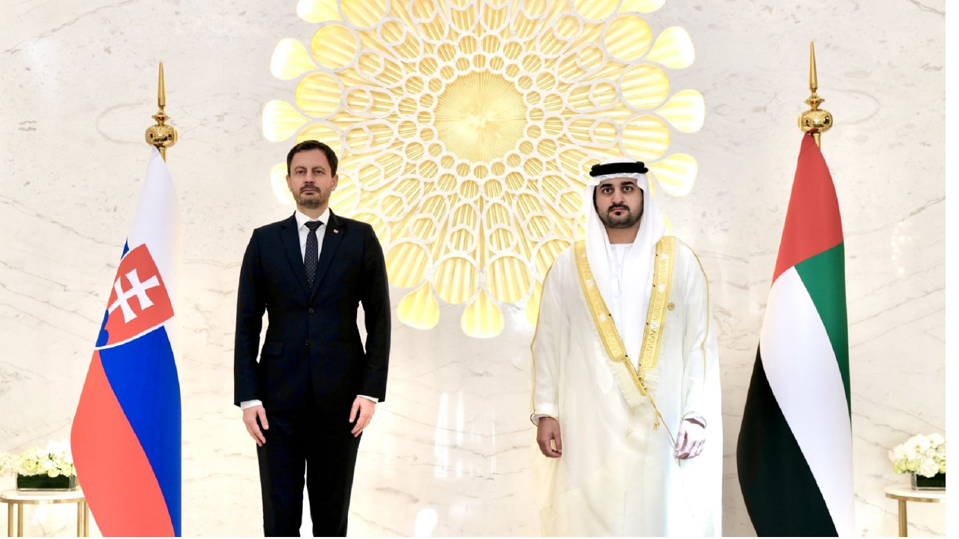 Image for the title: Maktoum bin Mohammed meets with Slovak PM at Expo 2020 