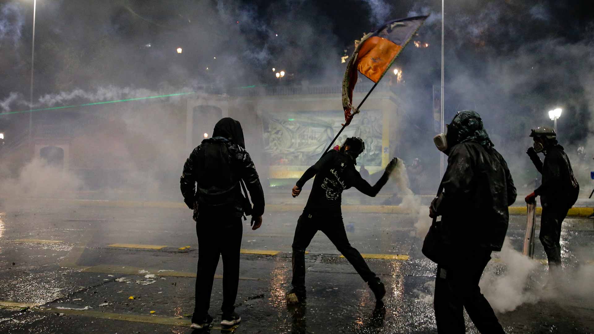 Image for the title: Thousands mark protests that led to rewrite of Chile constitution 