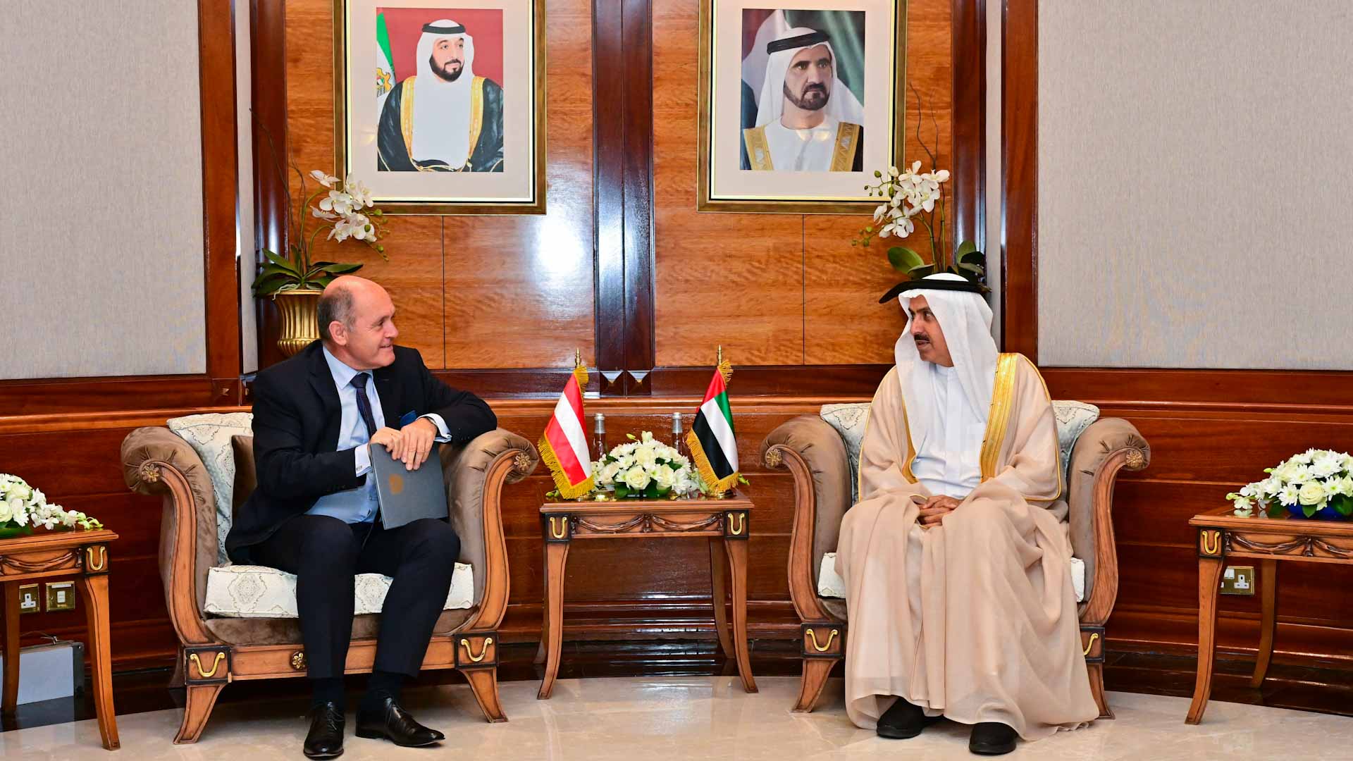 Image for the title: Saqr Ghobash, Austrian Council discuss parliamentary cooperation 