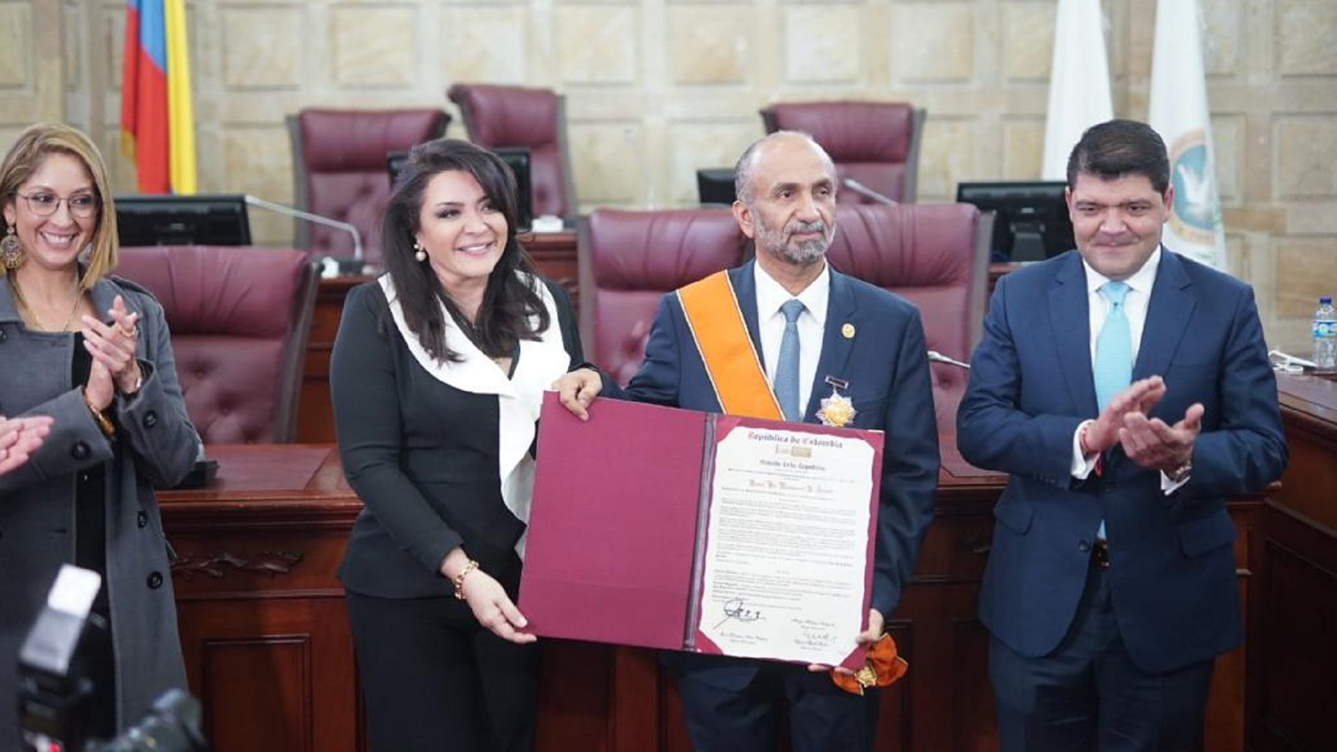 Image for the title: Congress of Colombia honours Al Jarwan for spreading tolerance 